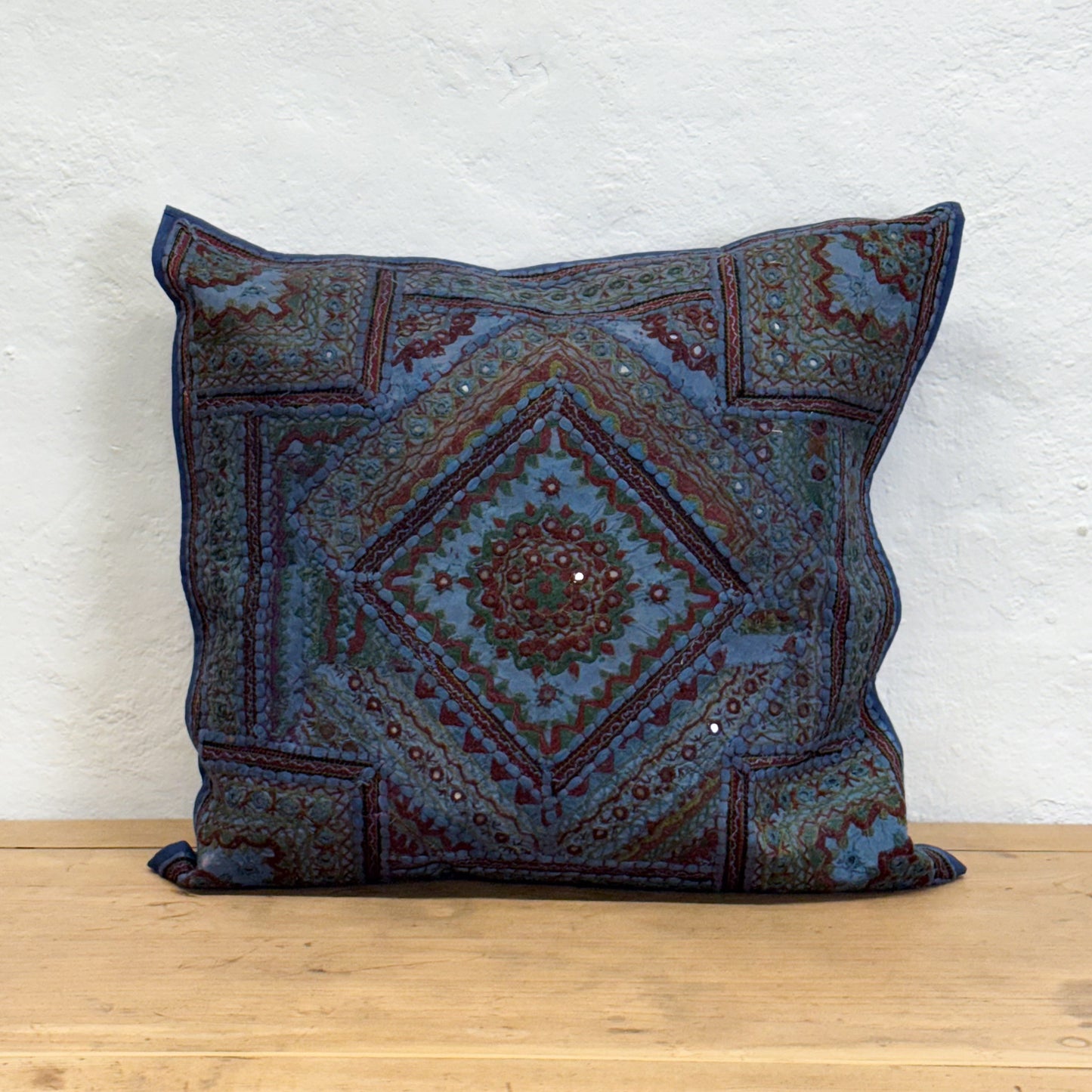Blue Embroidered Cushion II