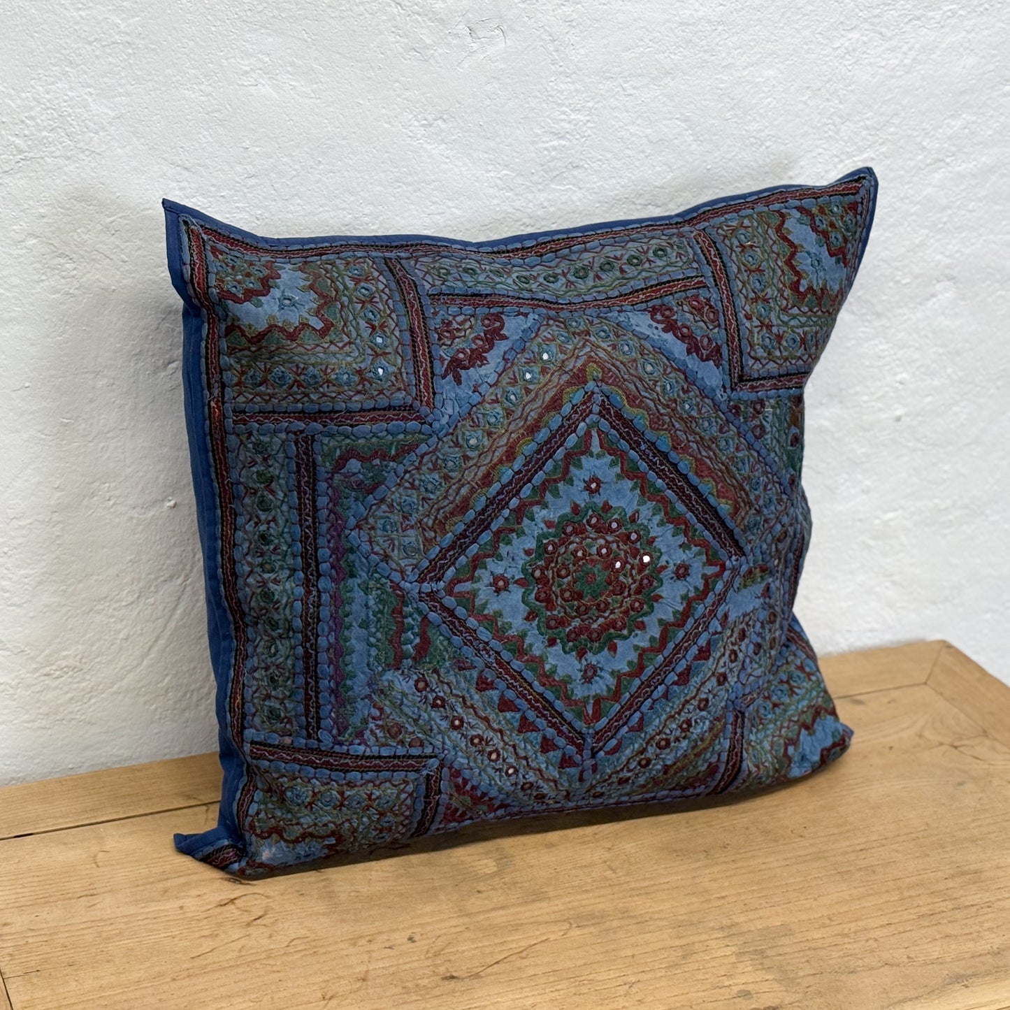 Blue Embroidered Cushion II