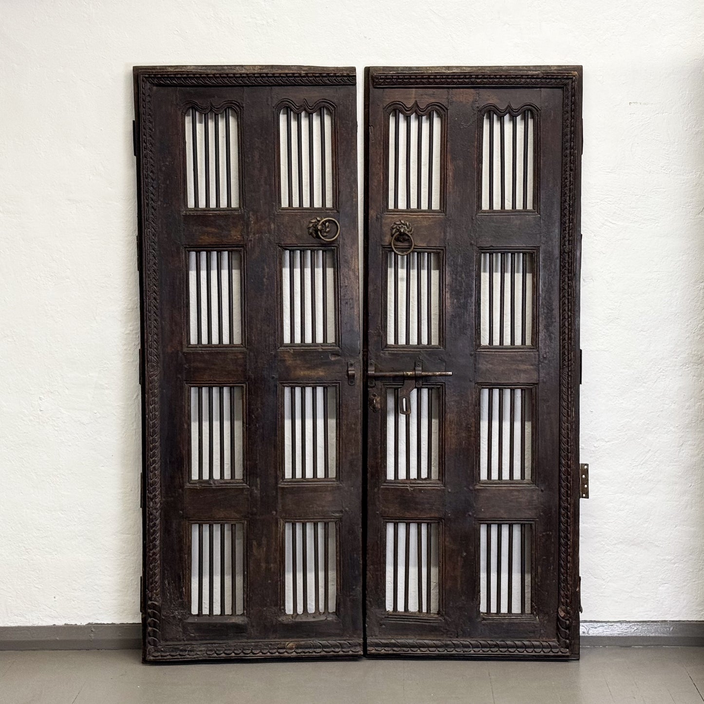 Teak & Iron Slatted Doors