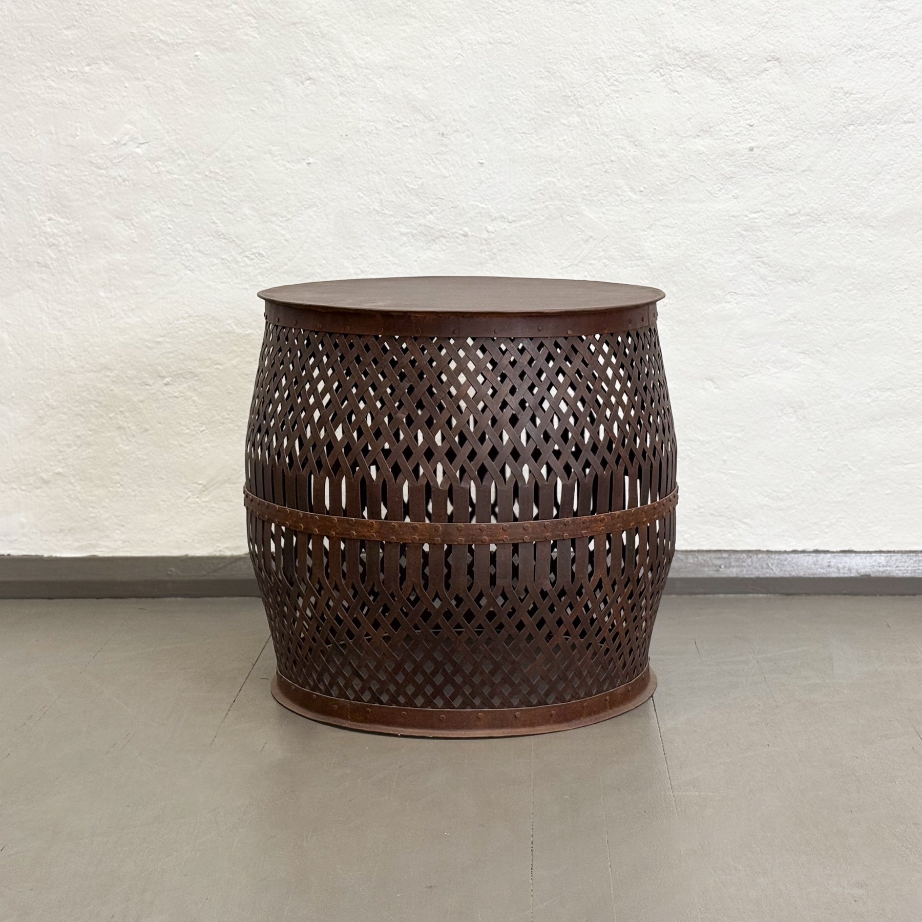 Iron Drum Side Table