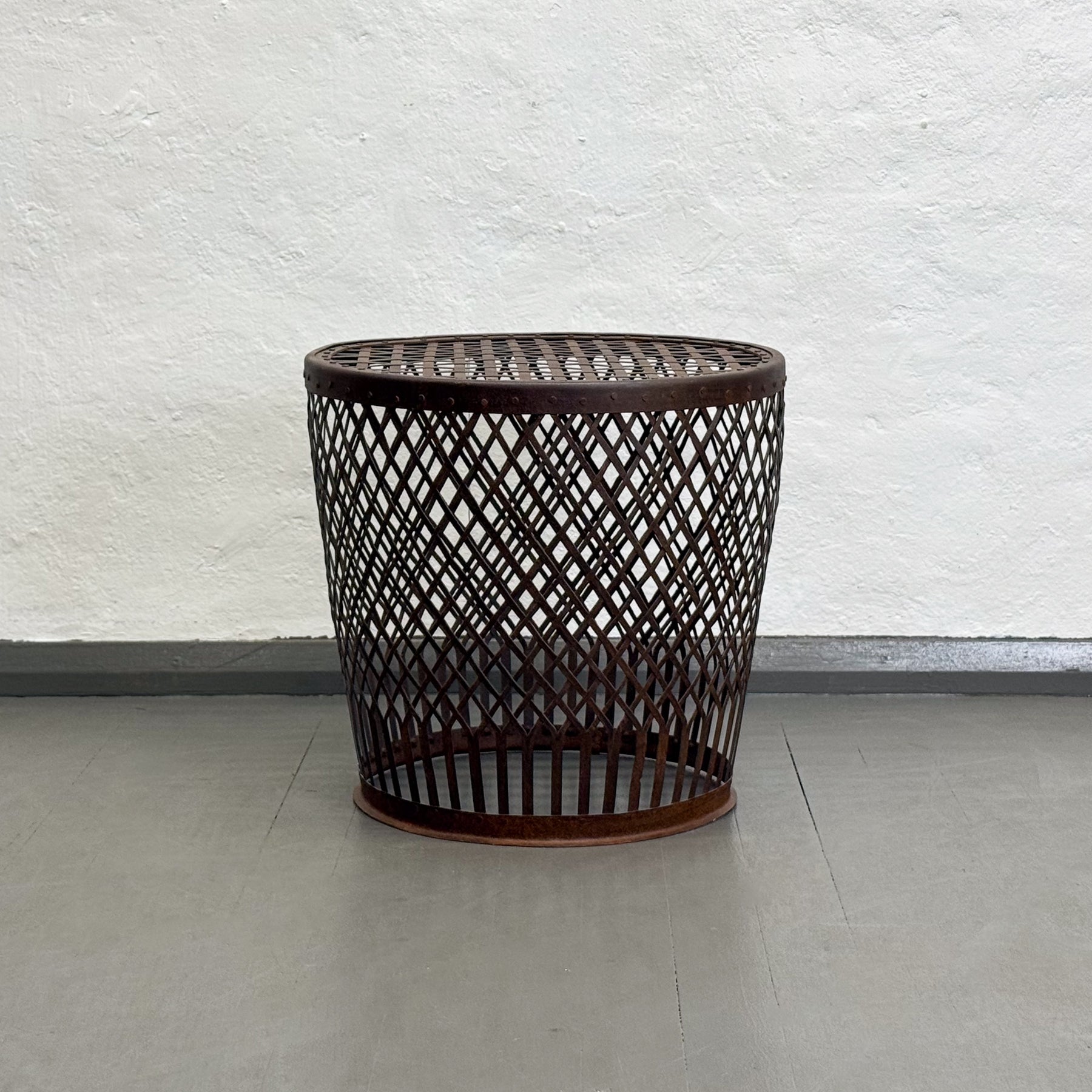 Iron Tapered Drum Side Table