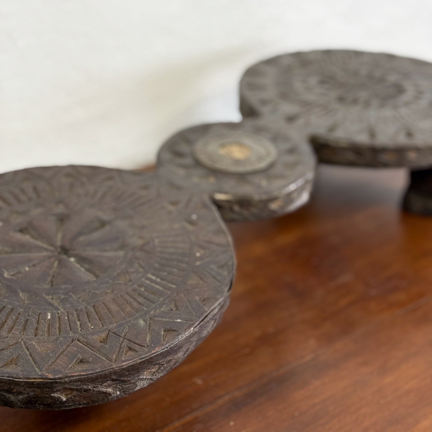 Carved Chapati Plate Stand