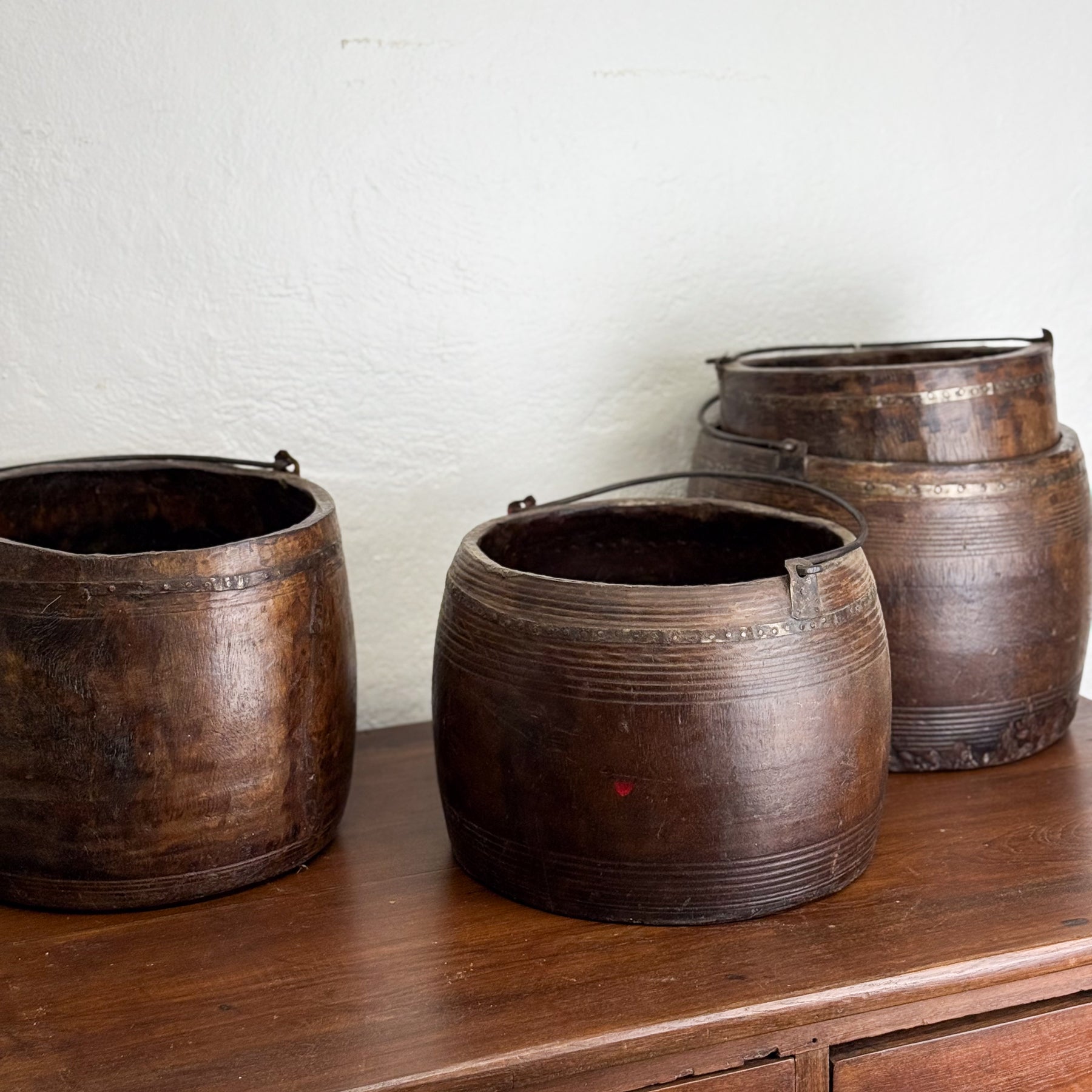 Assorted Timber Bucket with Handle