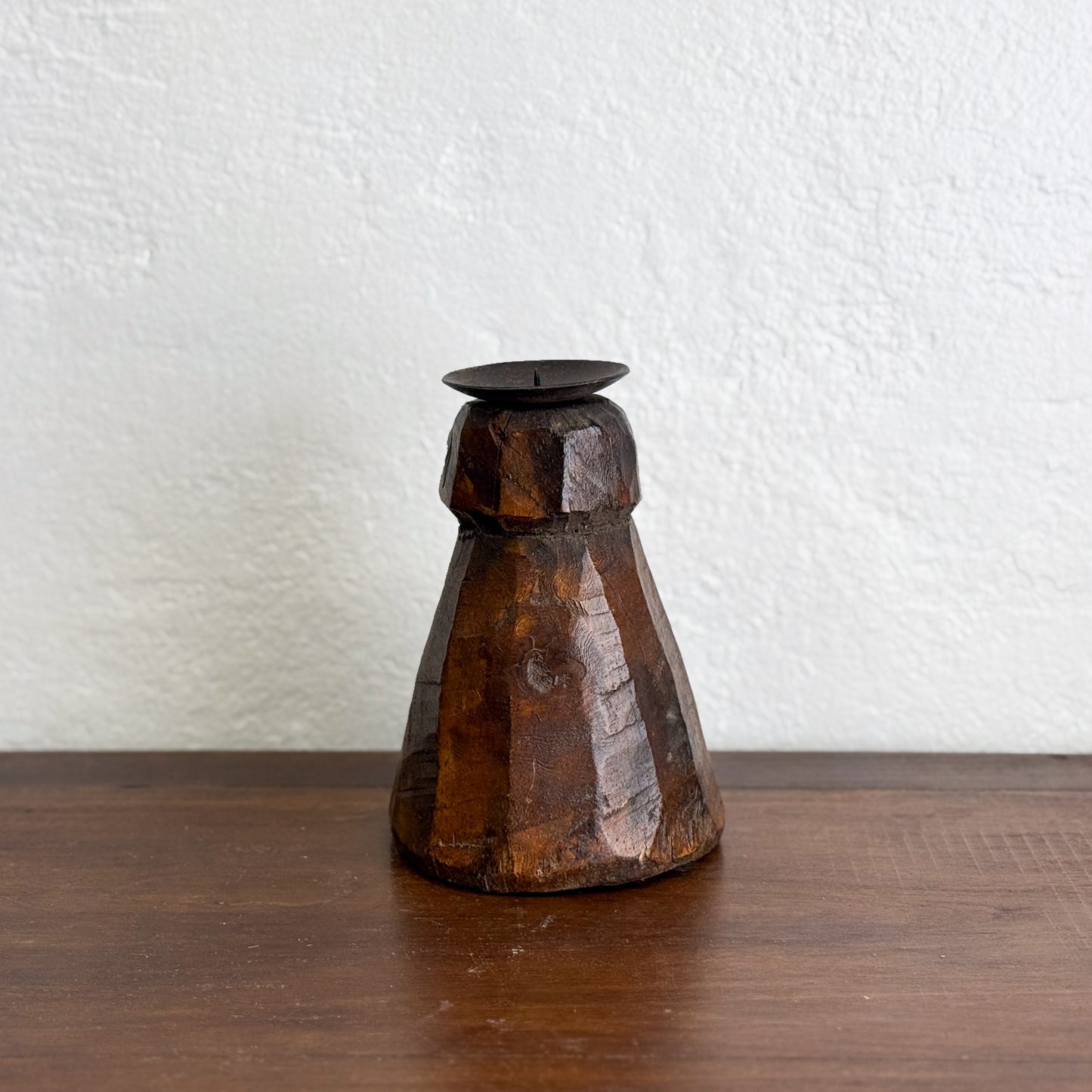Carved Wooden Candle Stand