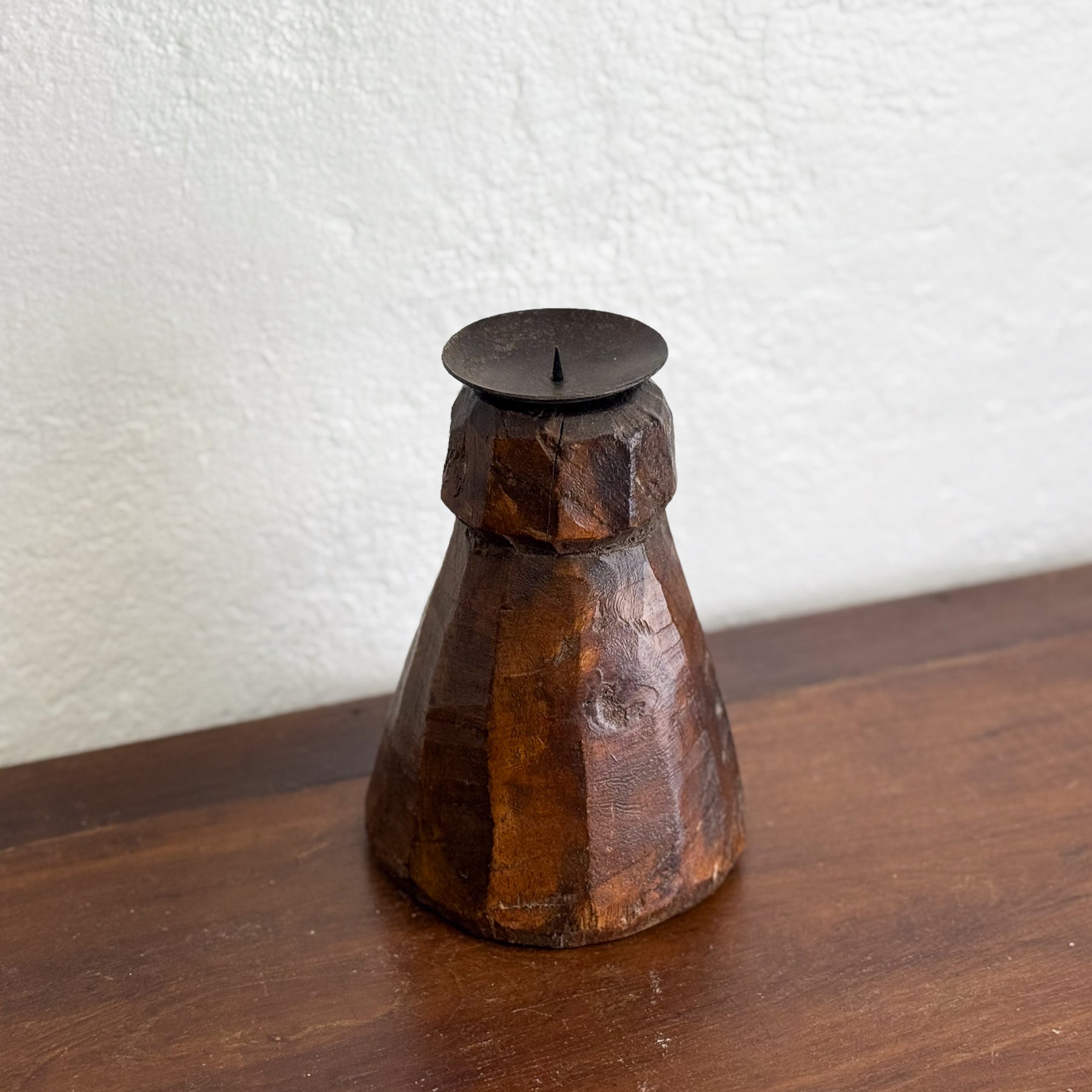 Carved Wooden Candle Stand