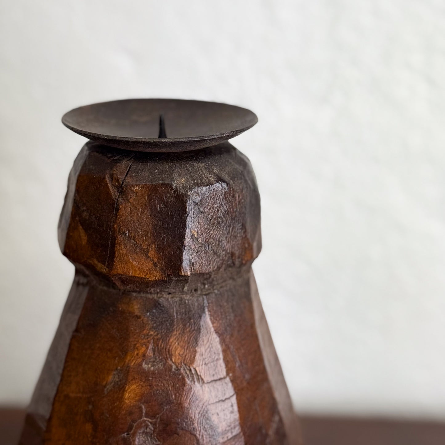 Carved Wooden Candle Stand