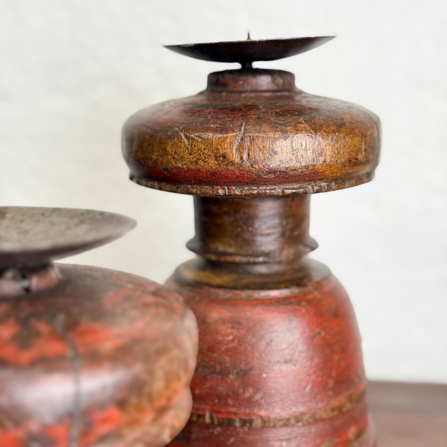 Turned Wooden Candle Stand