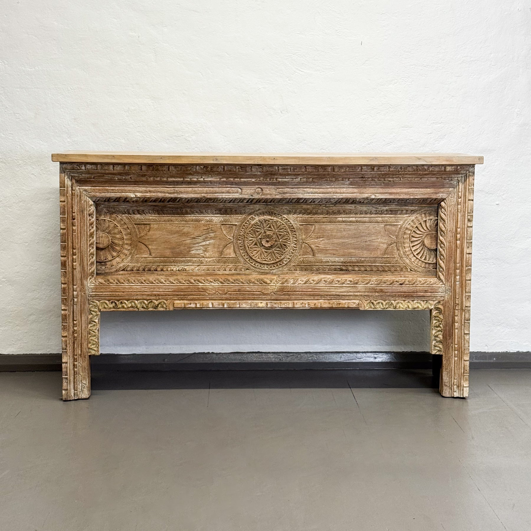 Carved Console Table Chest