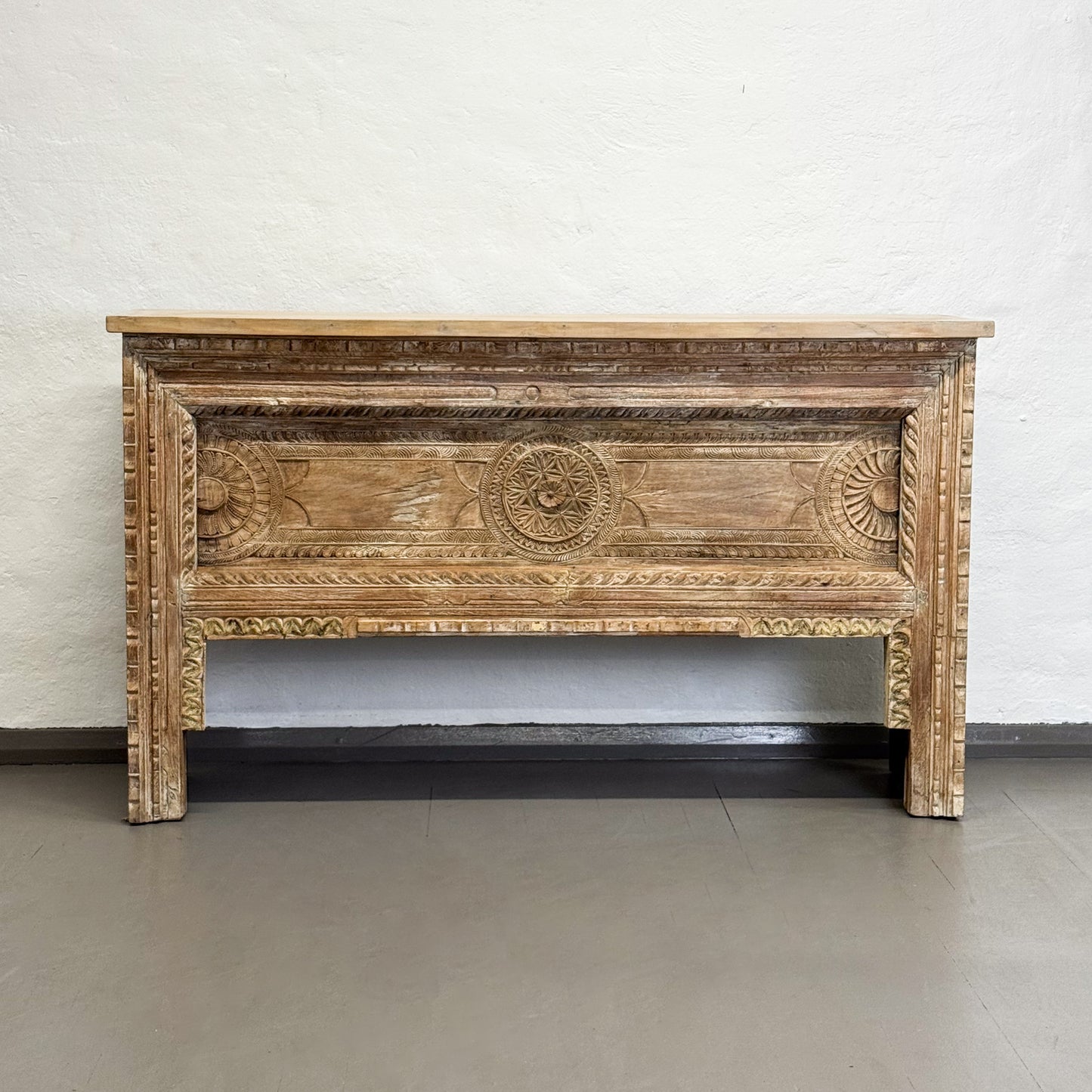 Carved Console Table Chest
