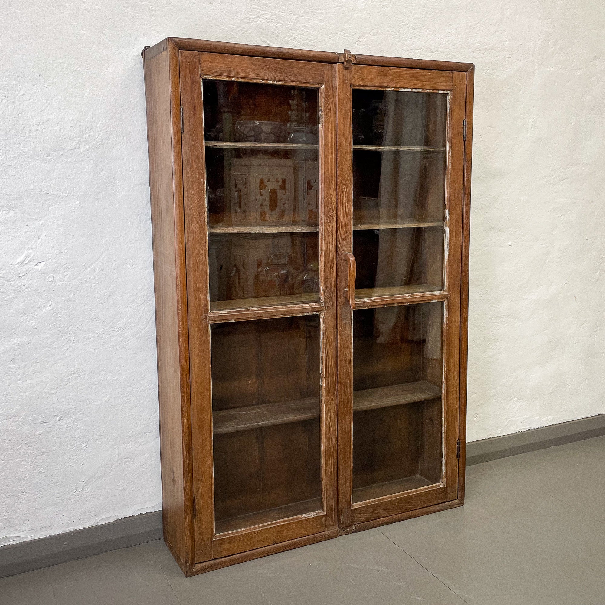 Brown Wooden Glass Cupboard