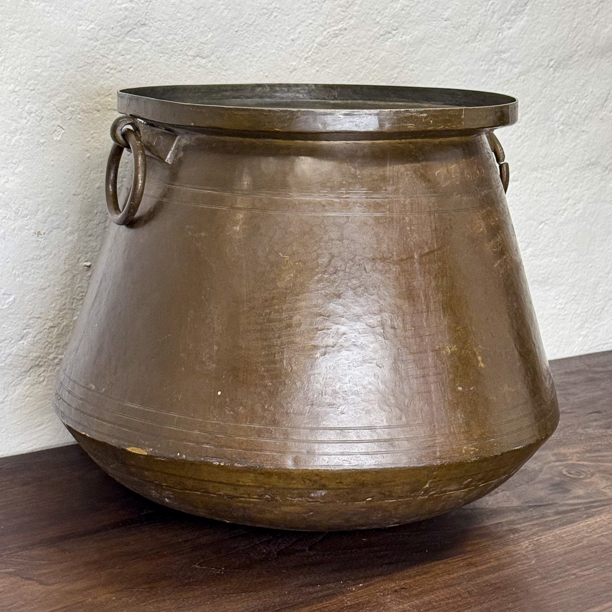 Large Tapered Brass Planter I