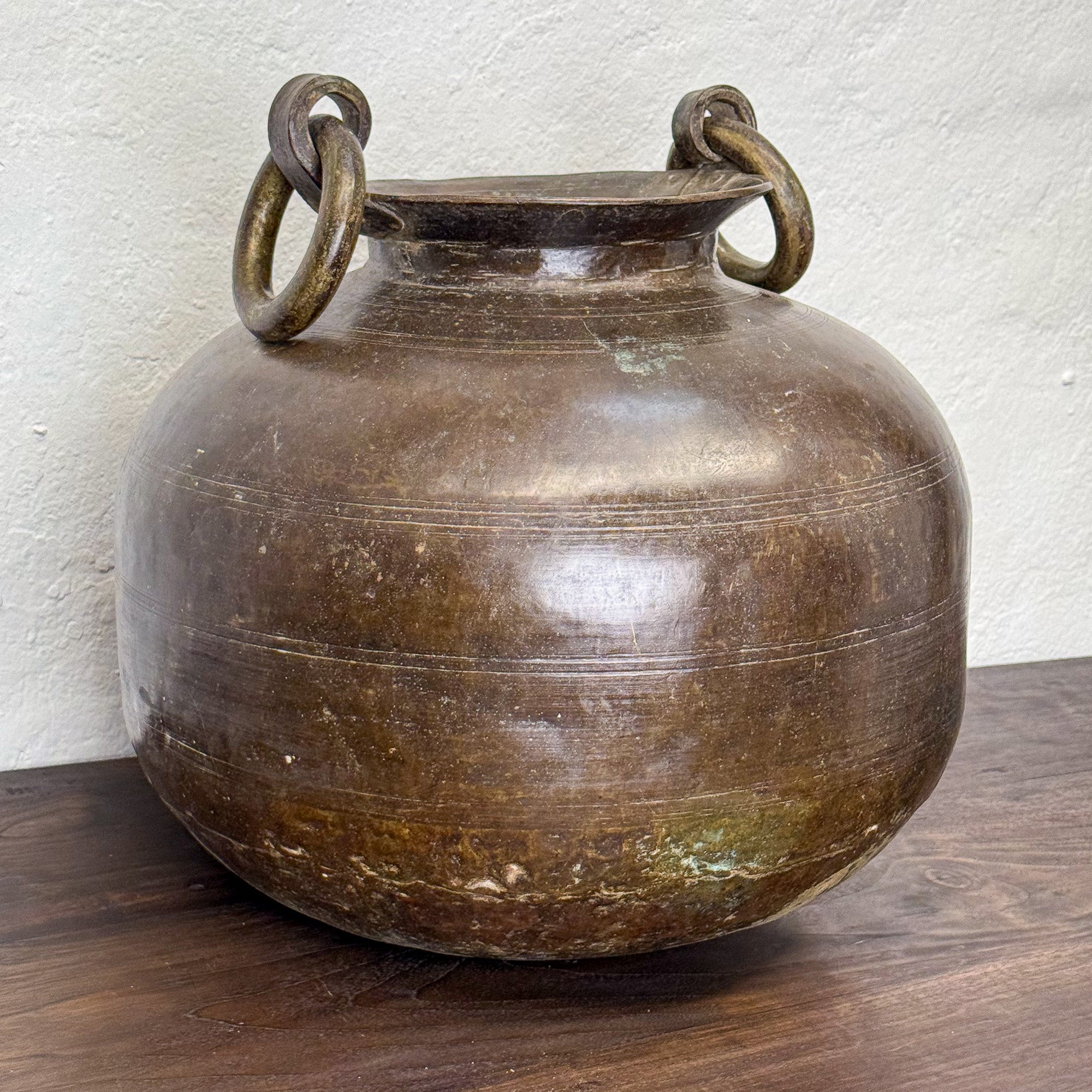 Large Round Brass Planter