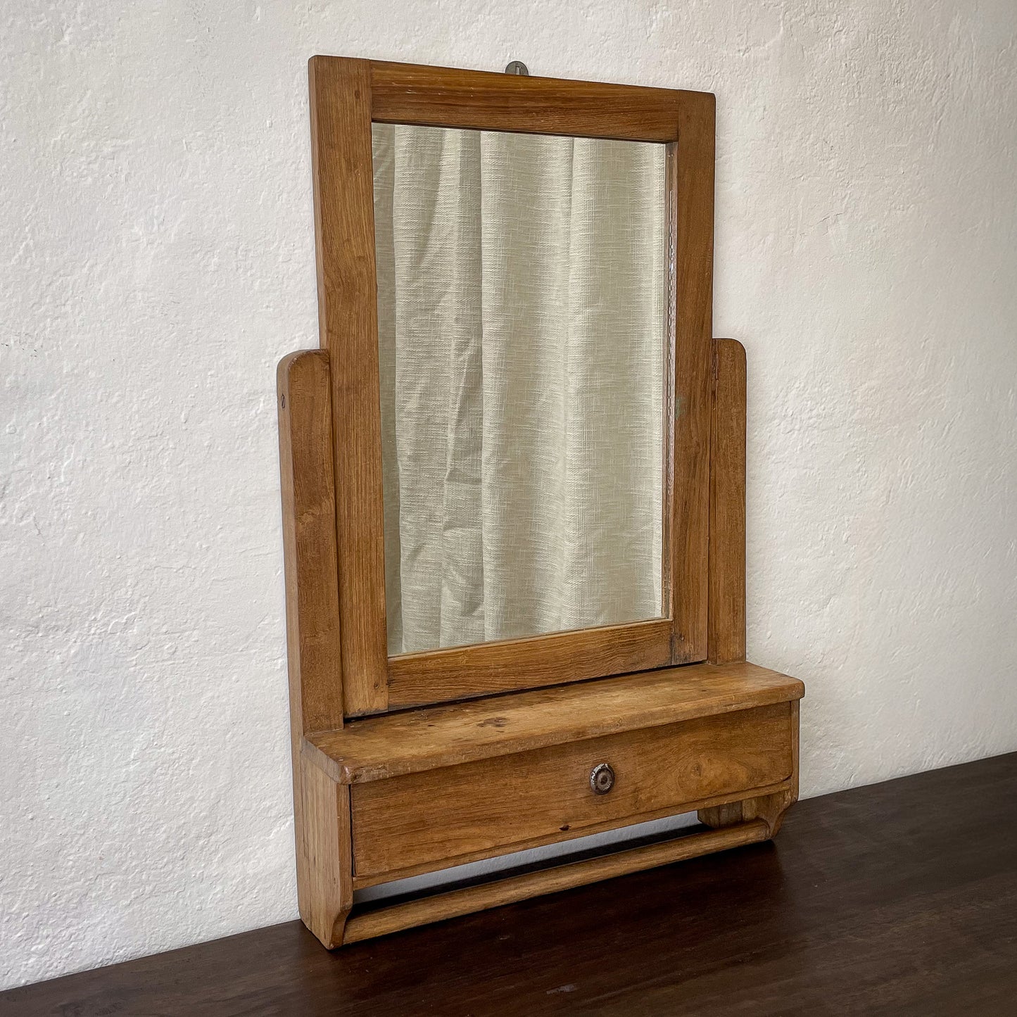 Wooden Vanity Mirror with Drawer