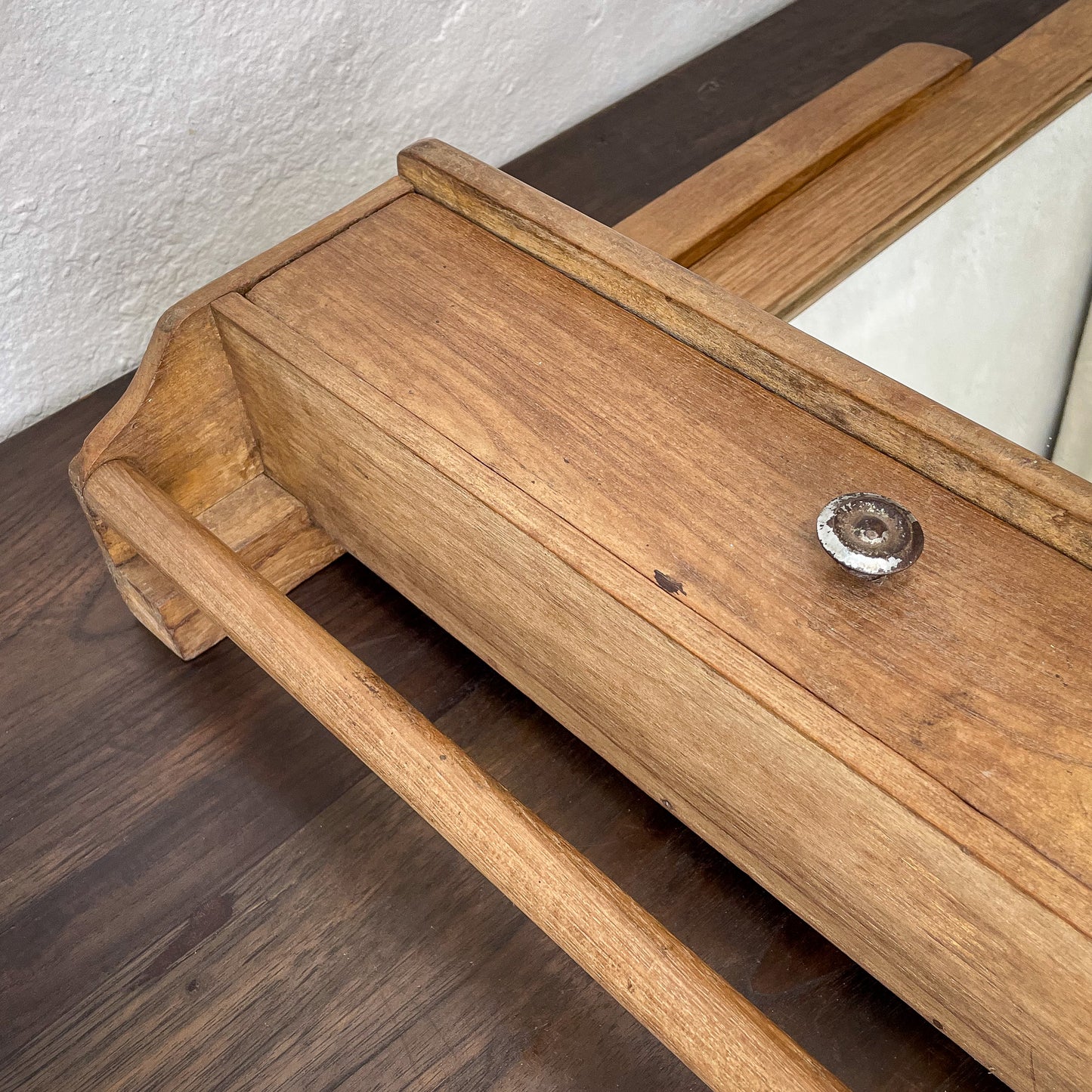 Wooden Vanity Mirror with Drawer