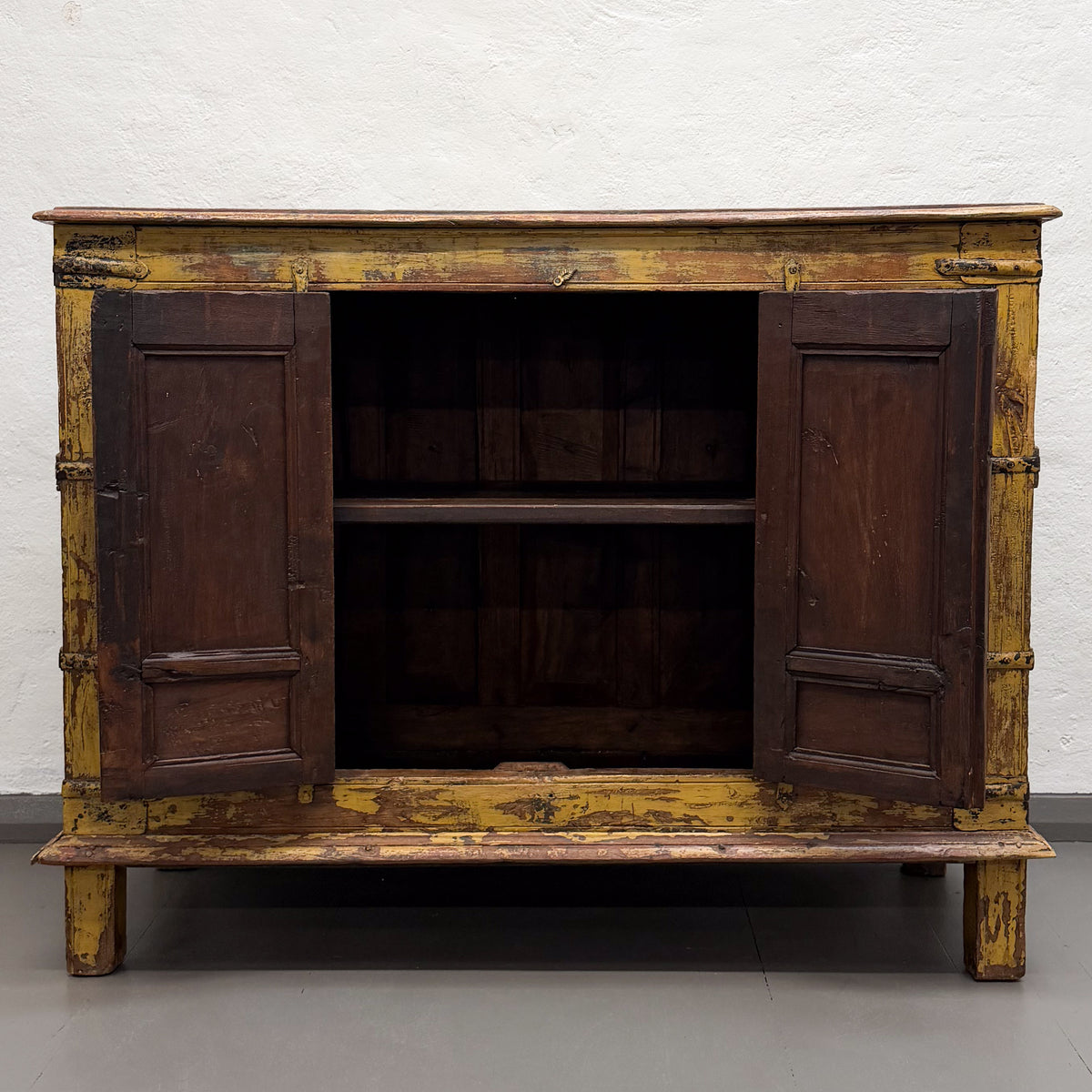 Yellow Blue Painted Cabinet
