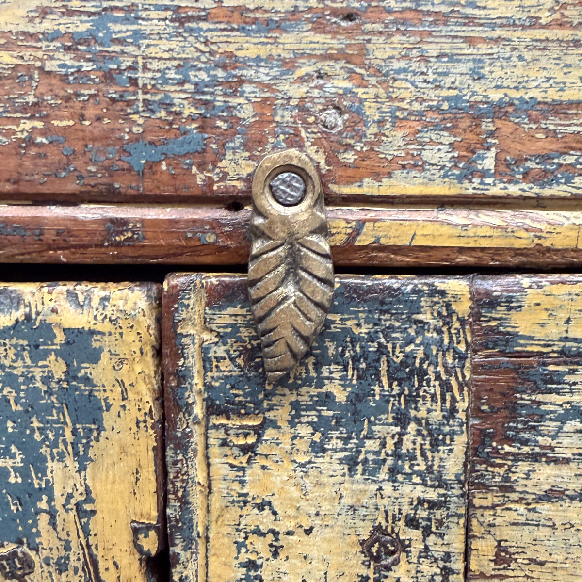 Yellow Blue Painted Cabinet