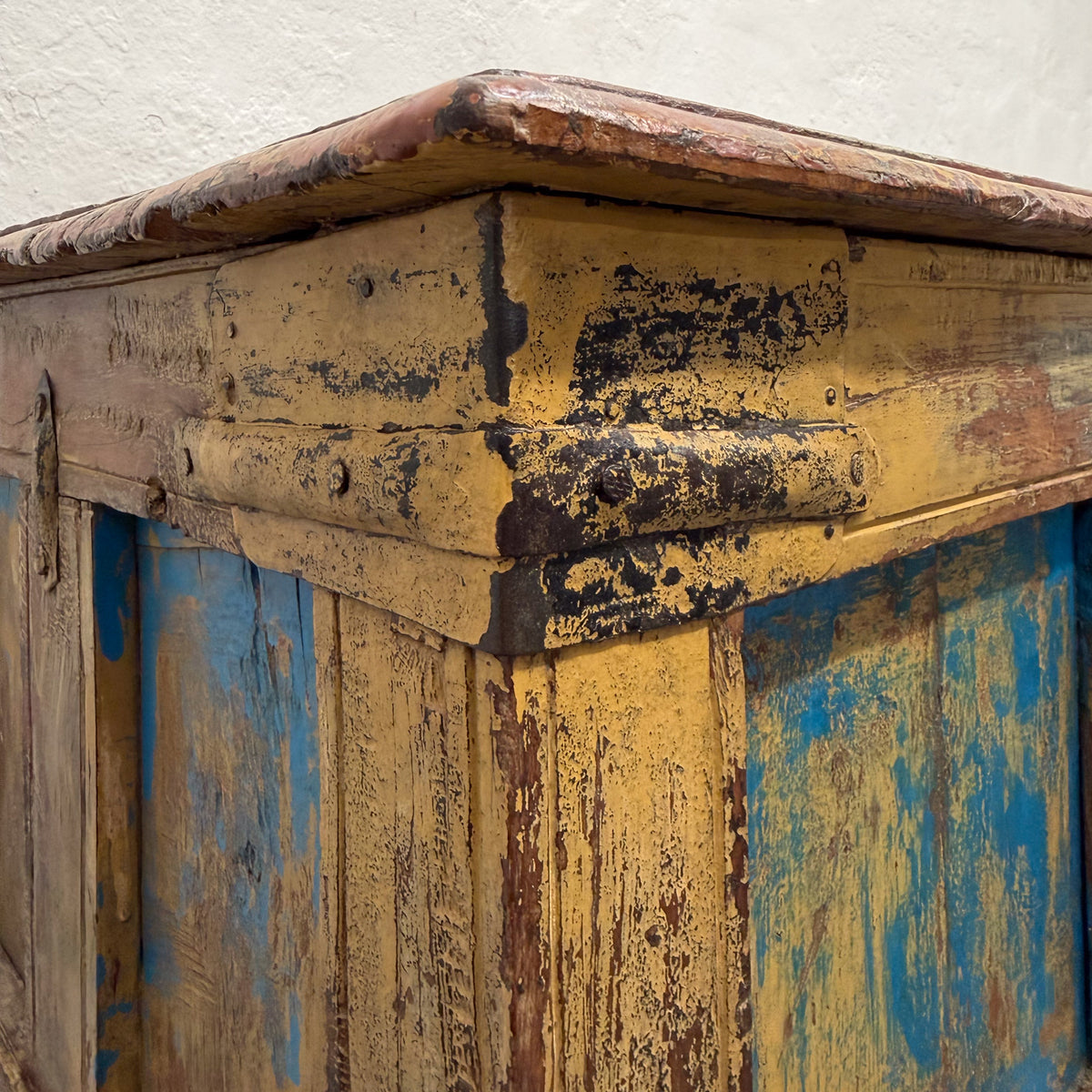 Yellow Blue Painted Cabinet