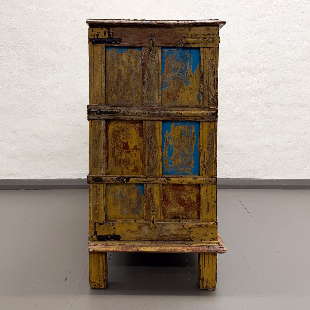Yellow Blue Painted Cabinet
