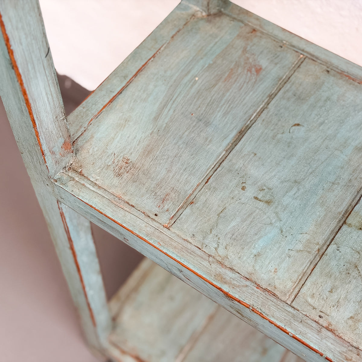 Turquoise Painted Timber Shelf