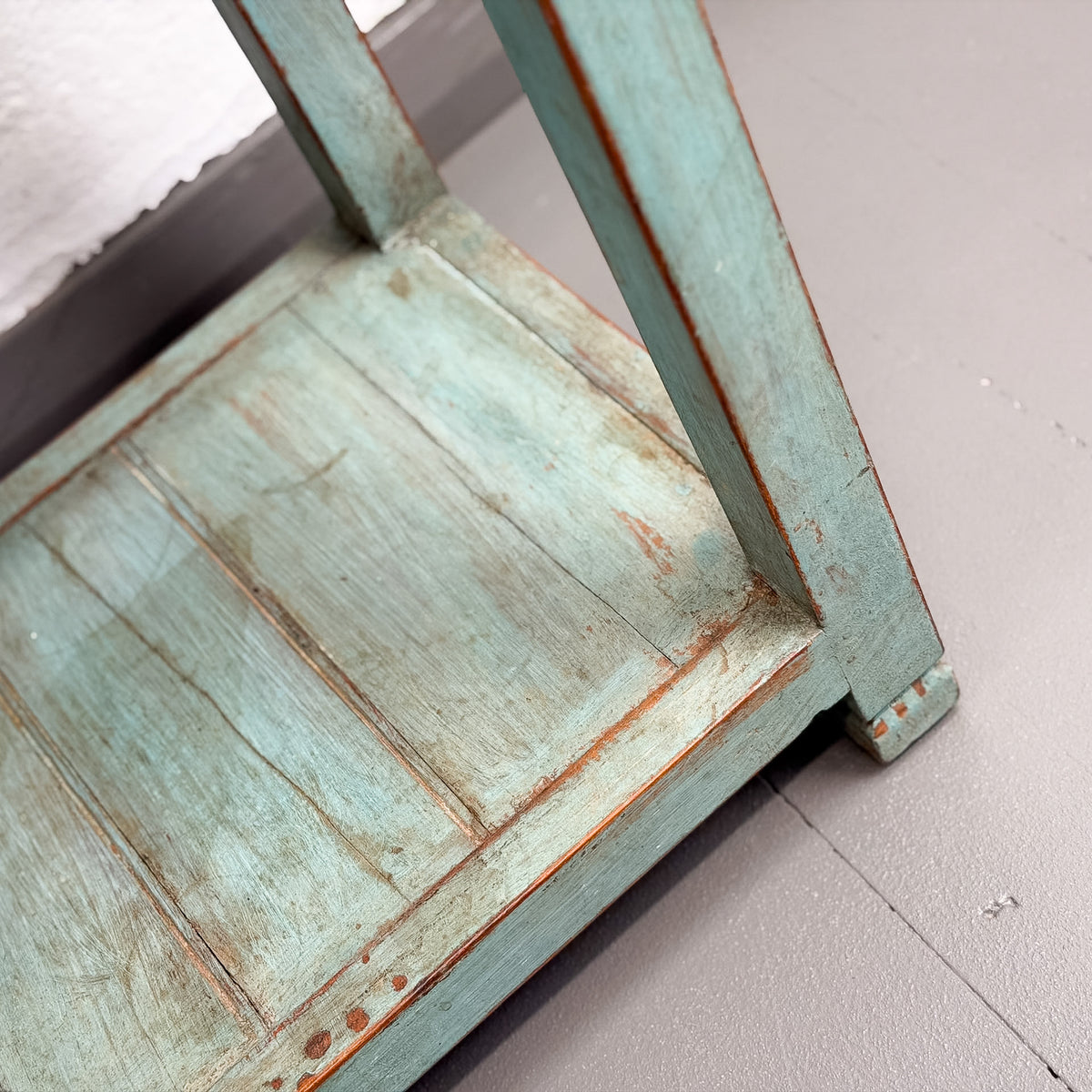 Turquoise Painted Timber Shelf