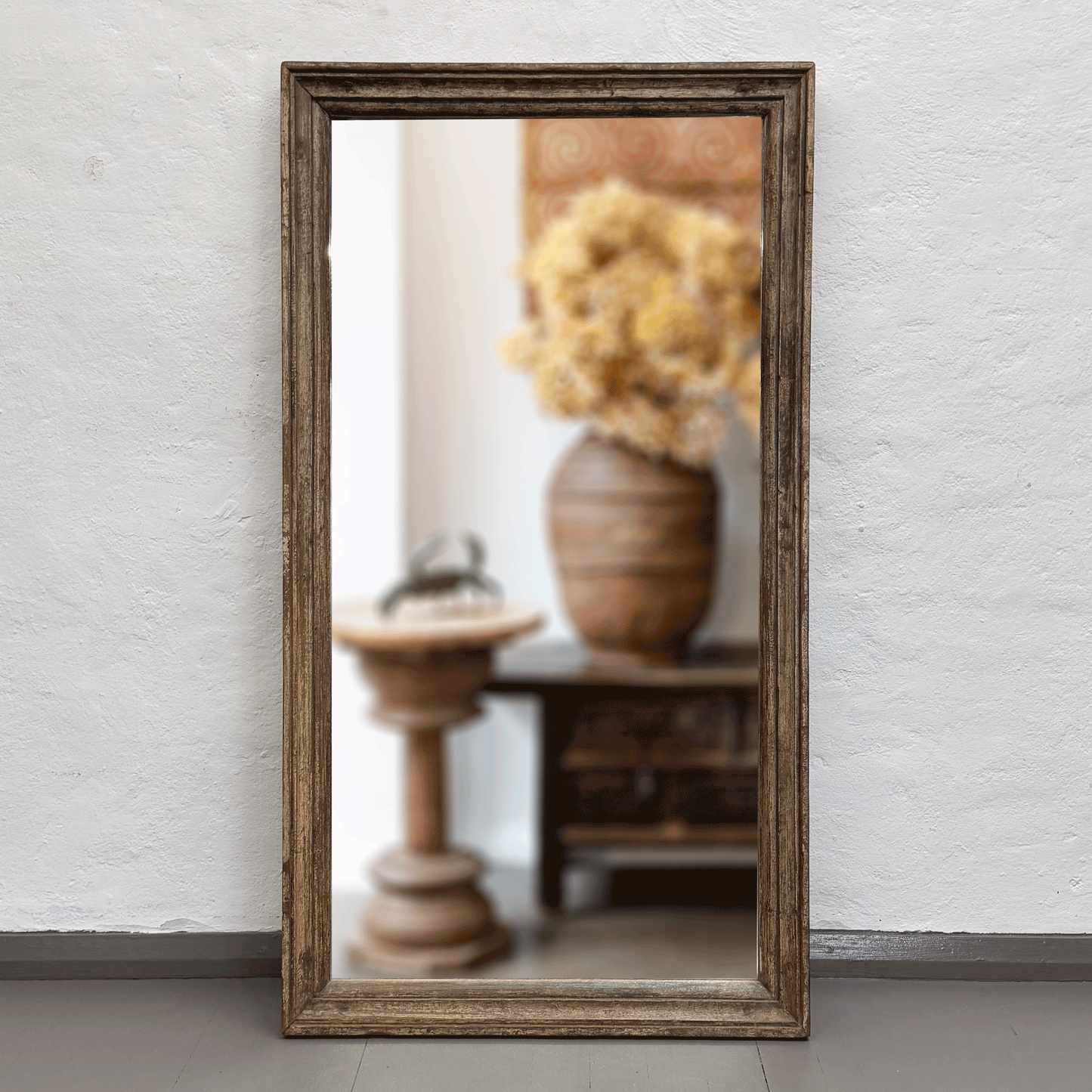 Vintage Indian Full-Length Cream Mirror