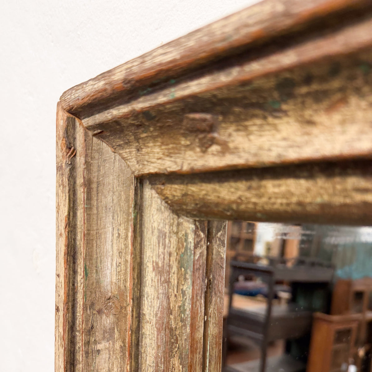 Vintage Indian Full-Length Cream Mirror