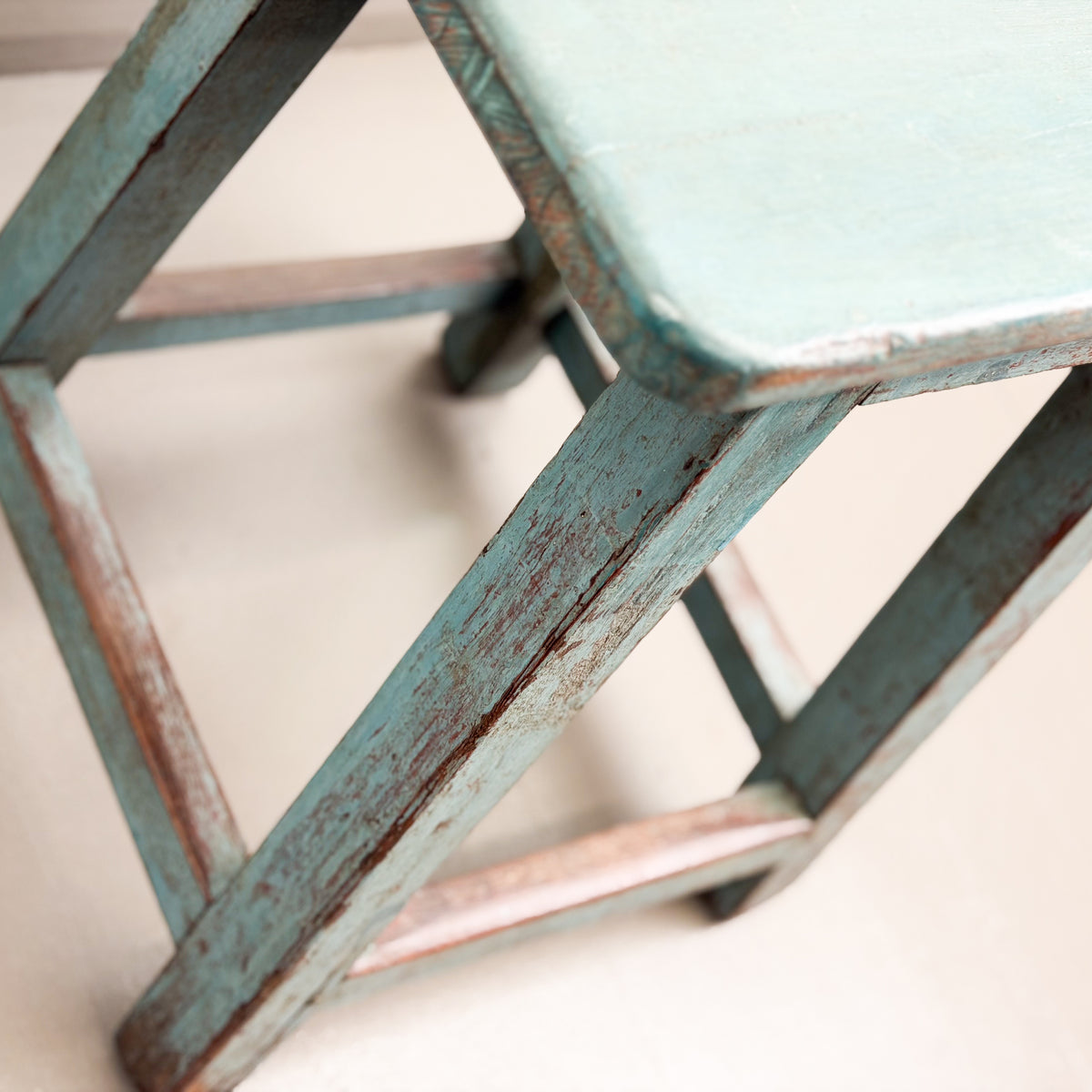 Blue Teak Stool