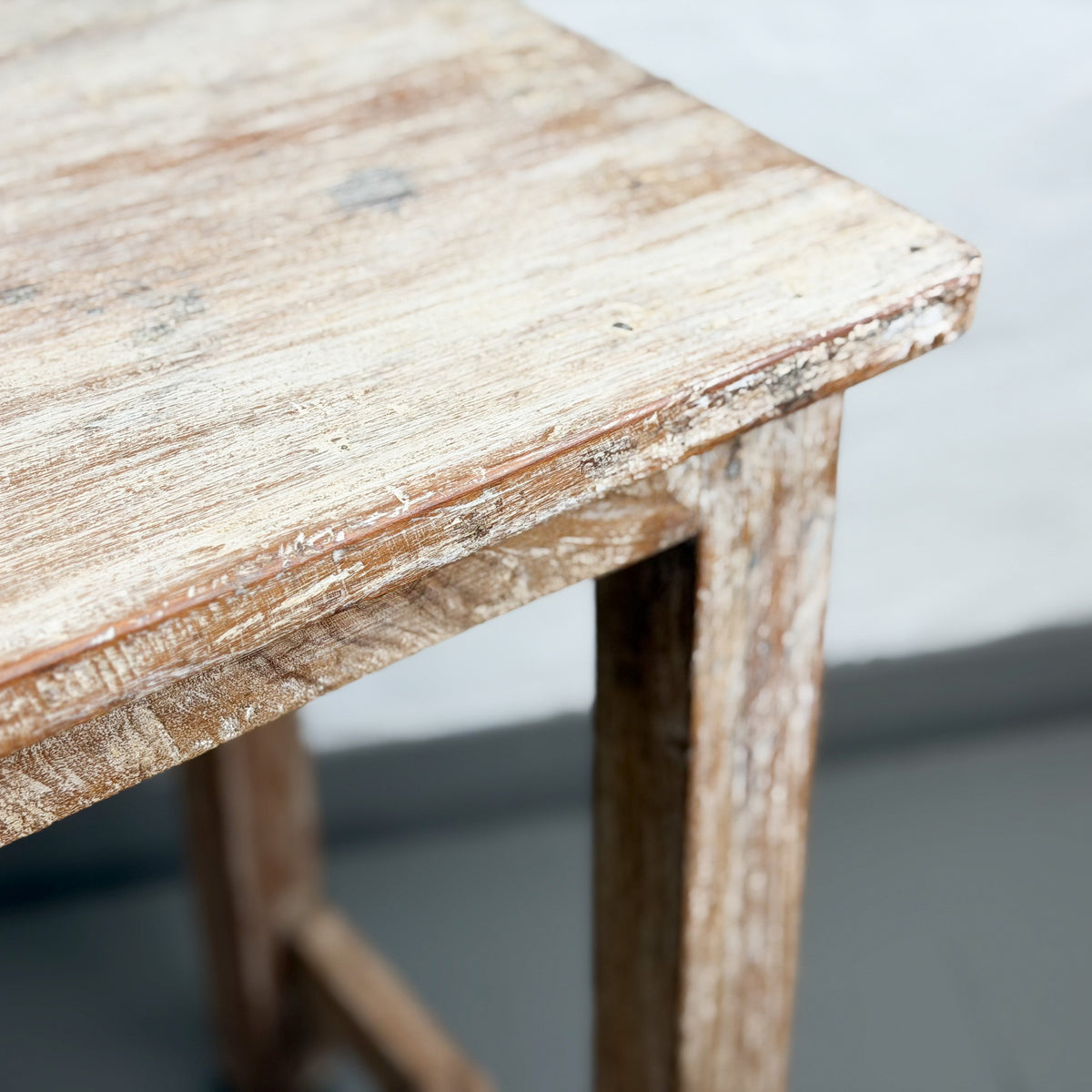 White Wash Painted Timber Stool