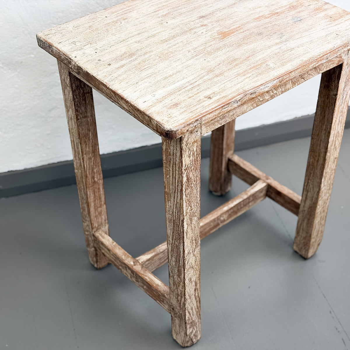 White Wash Painted Timber Stool