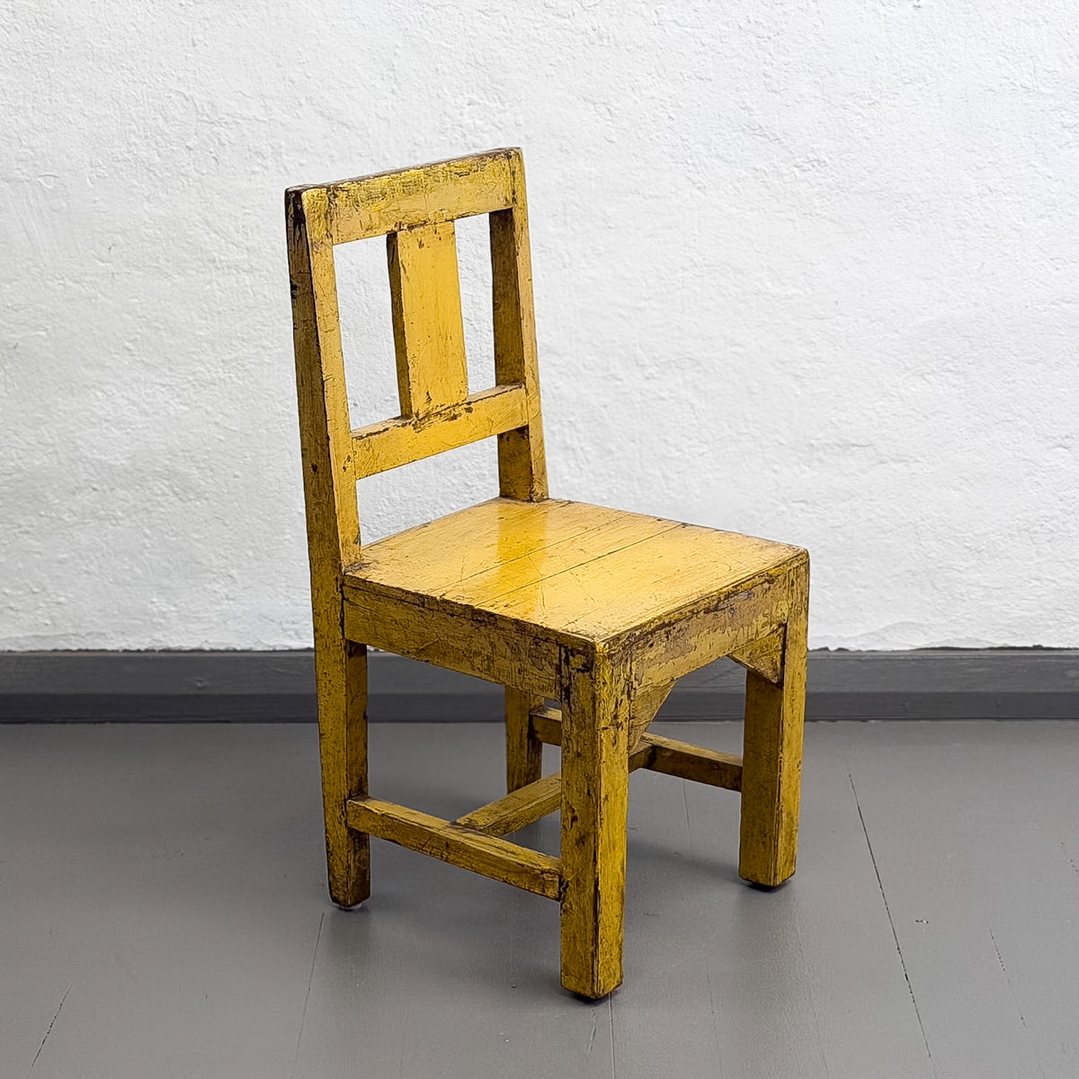 Yellow Kids Painted Timber Chair