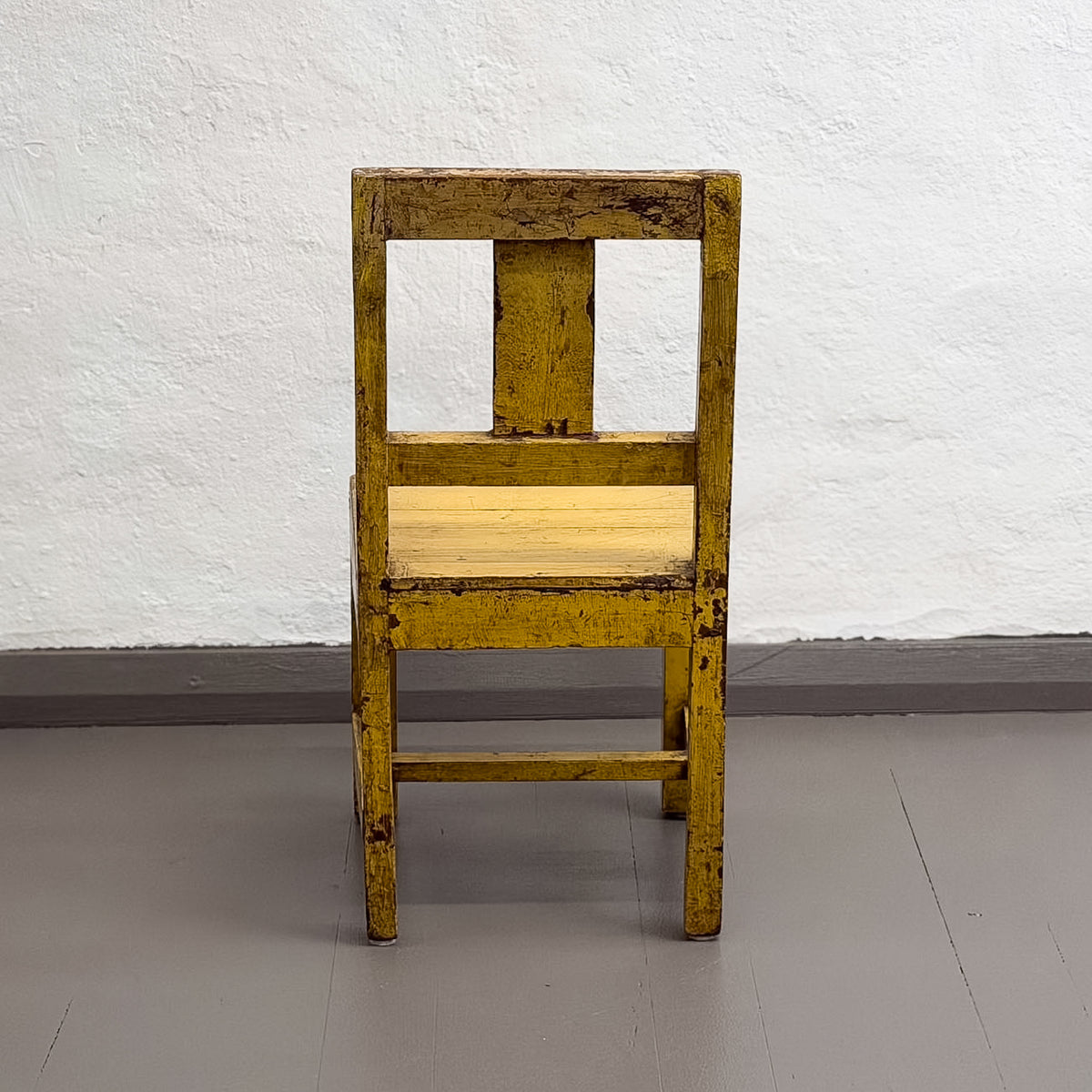 Yellow Kids Painted Timber Chair