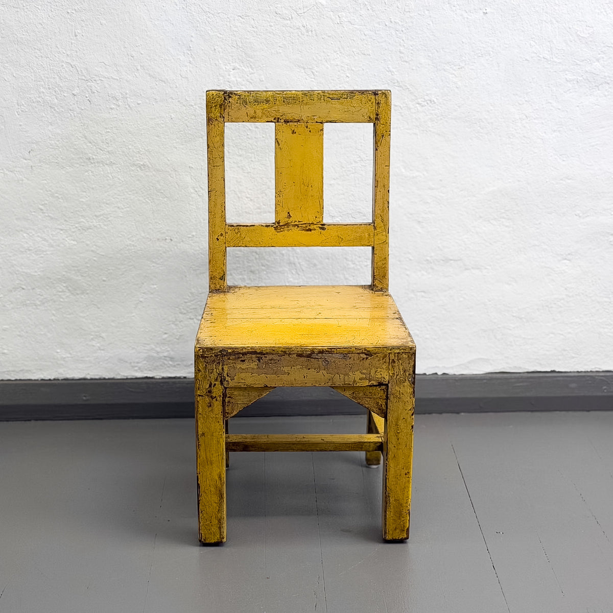 Yellow Kids Painted Timber Chair