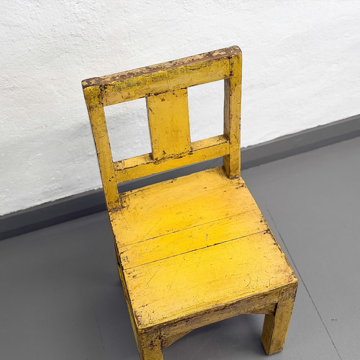 Yellow Kids Painted Timber Chair