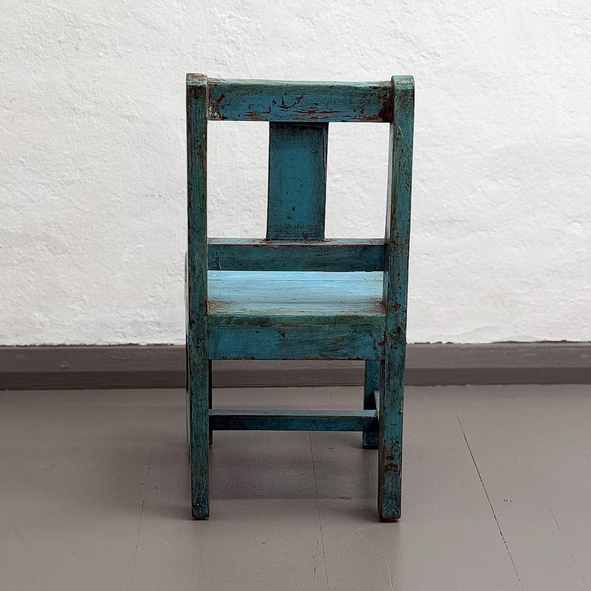 Turquoise-Blue Kids Painted Timber Chair