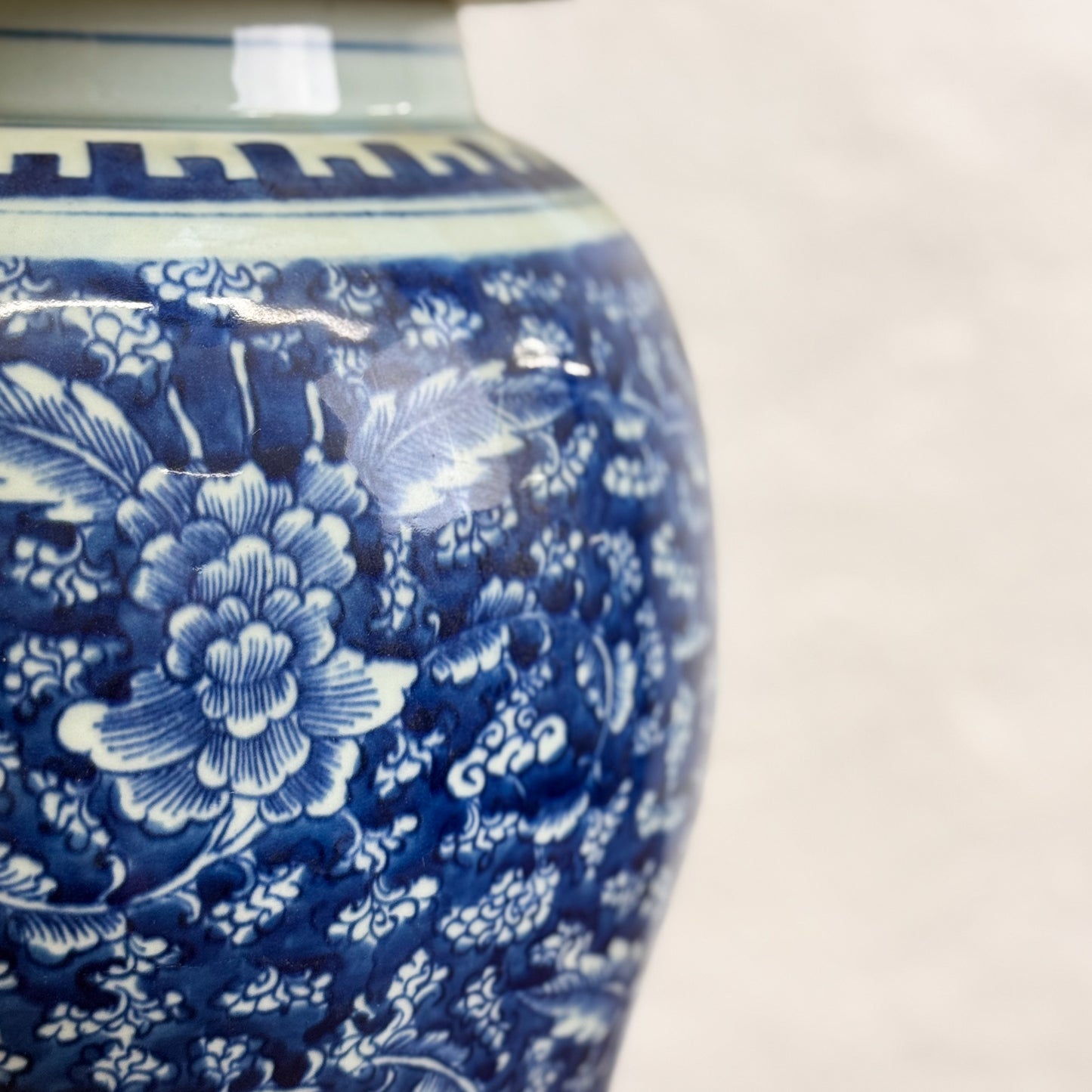 Peony & Floral Porcelain Ginger Jar
