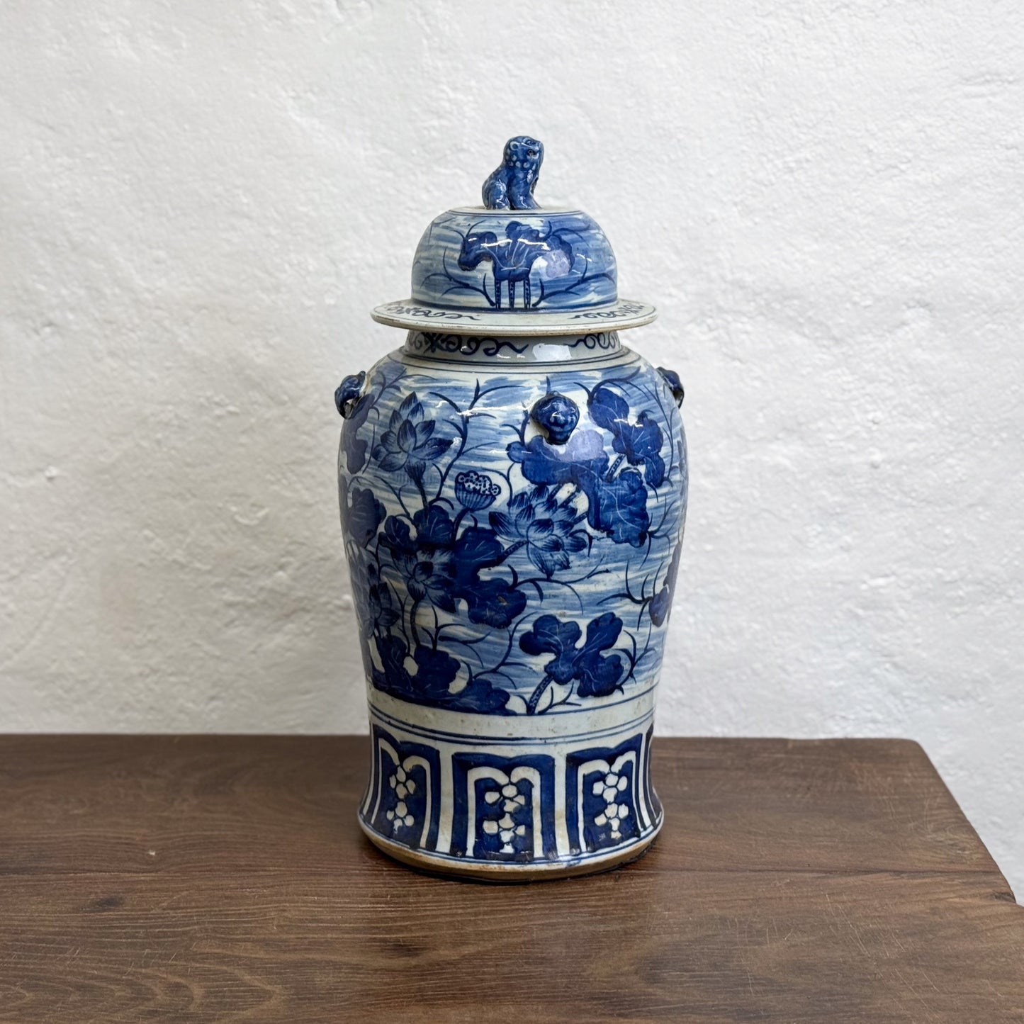 Lotus Pond Porcelain Temple Jar