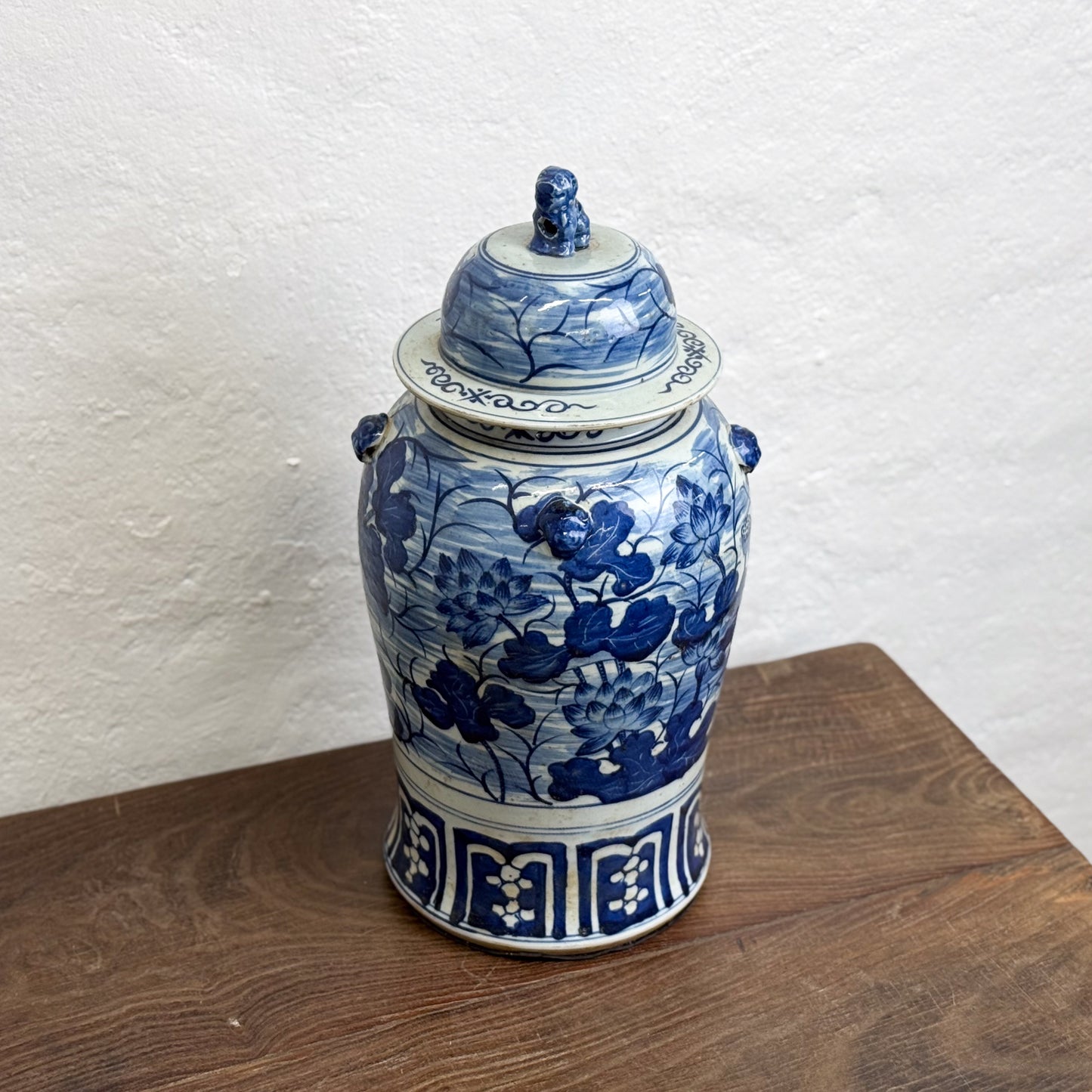 Lotus Pond Porcelain Temple Jar