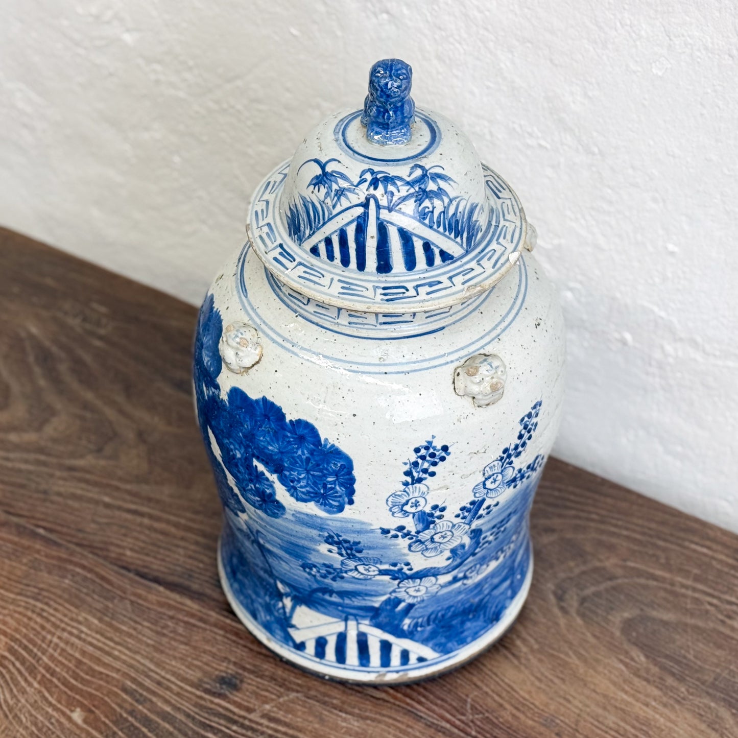 Three Friends of Winter Porcelain Temple Jar