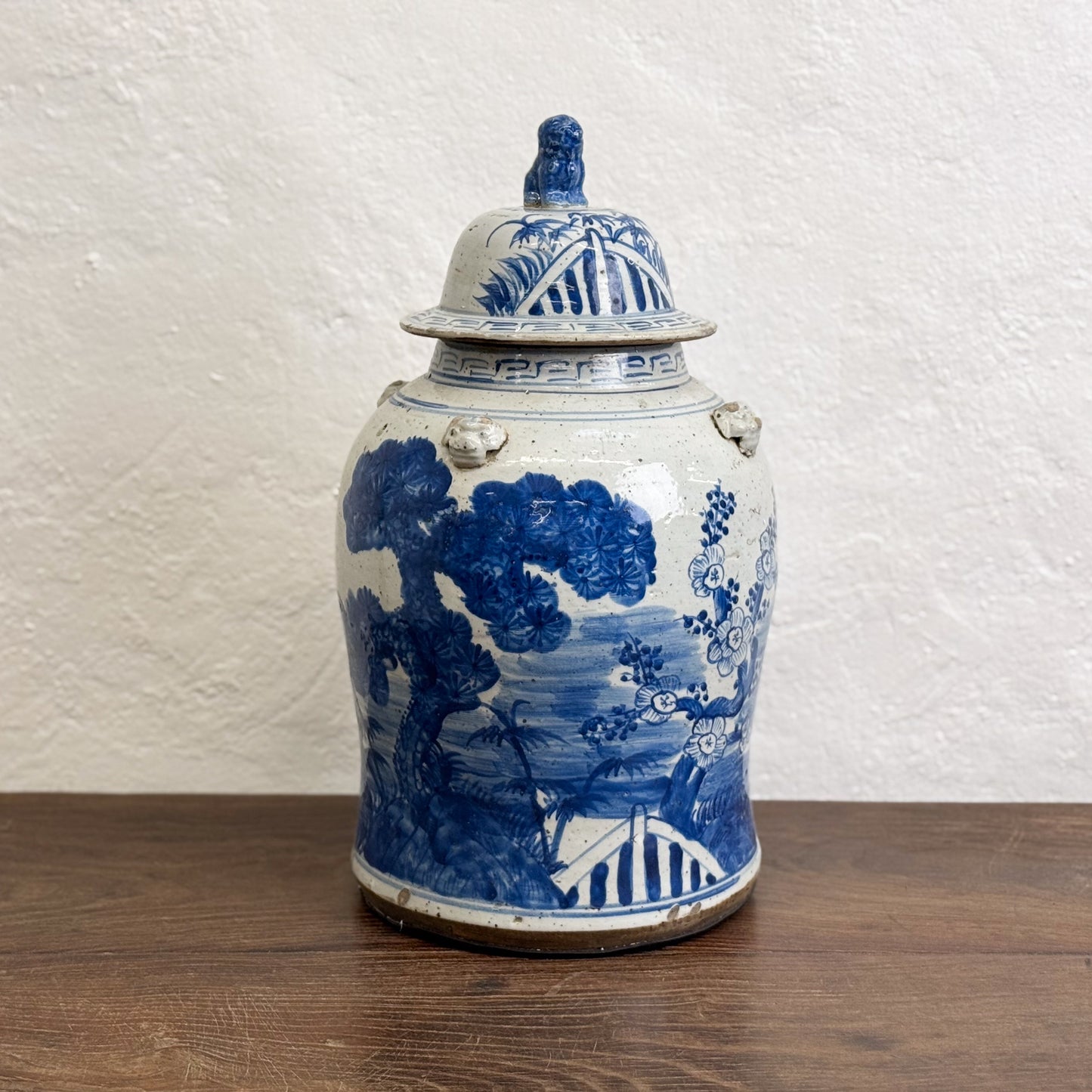 Three Friends of Winter Porcelain Temple Jar
