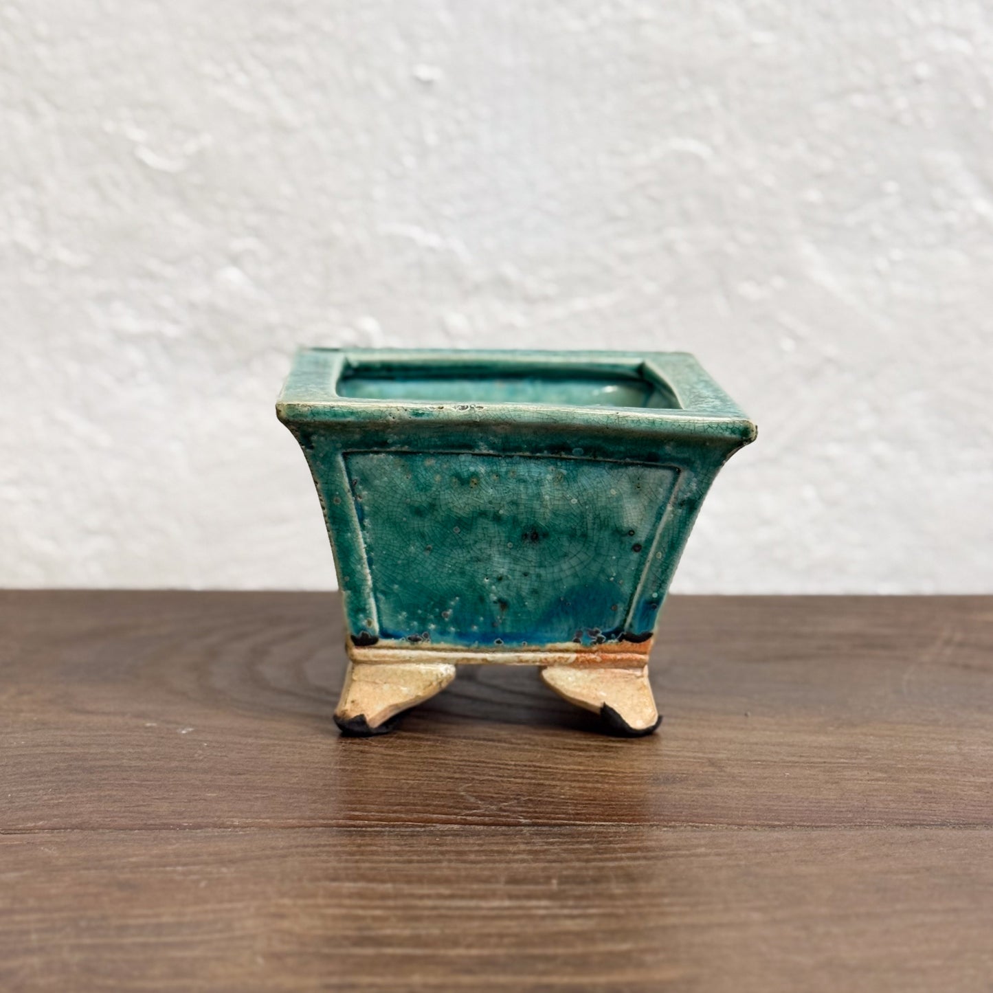 Square Glazed Bonsai Planter