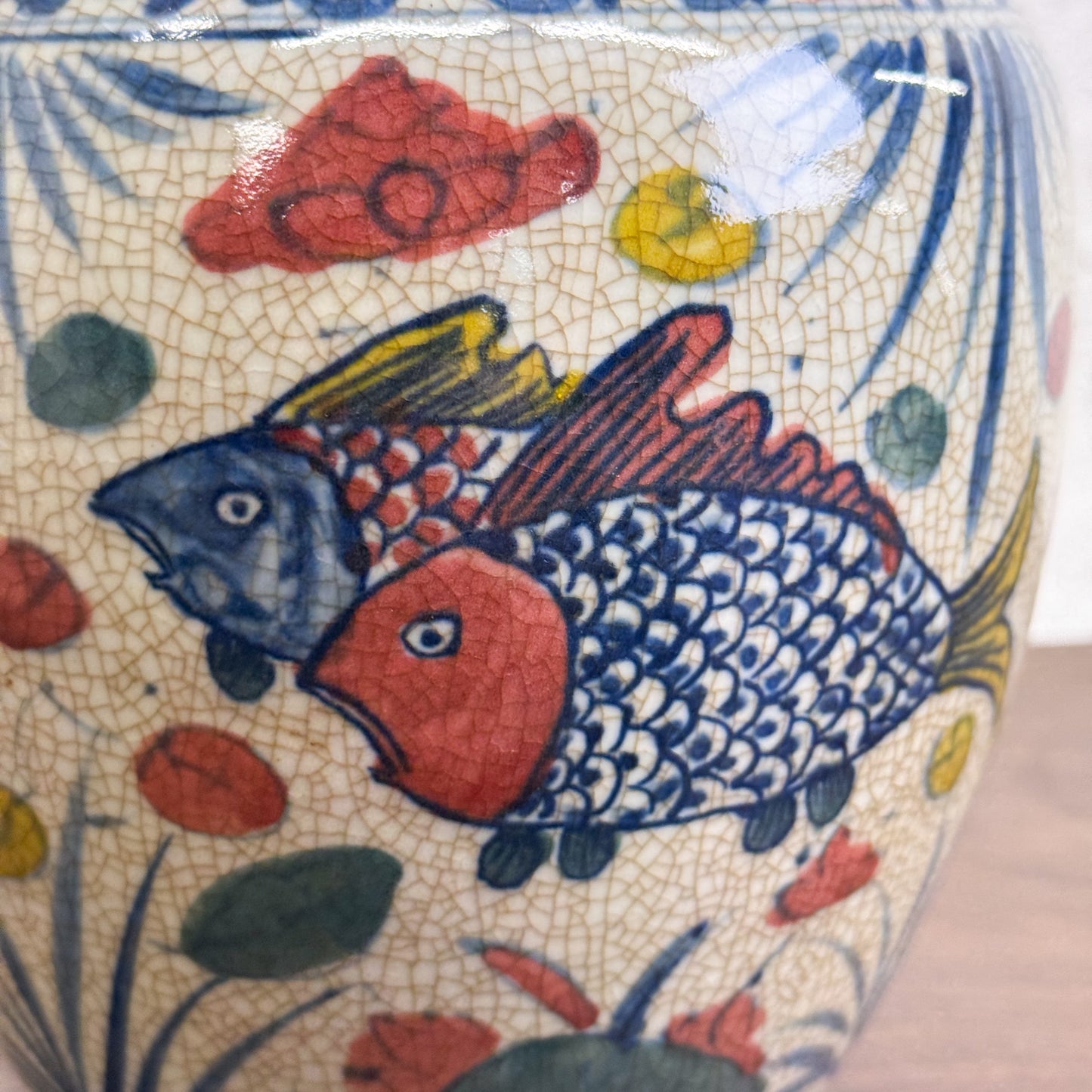 Multi Fish Porcelain Vase