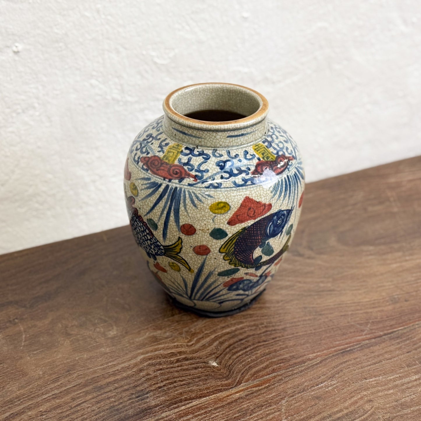 Multi Fish Porcelain Vase