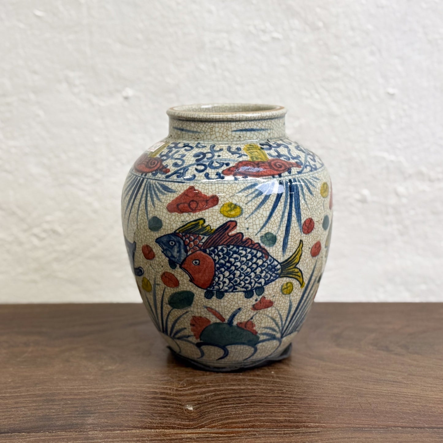 Multi Fish Porcelain Vase