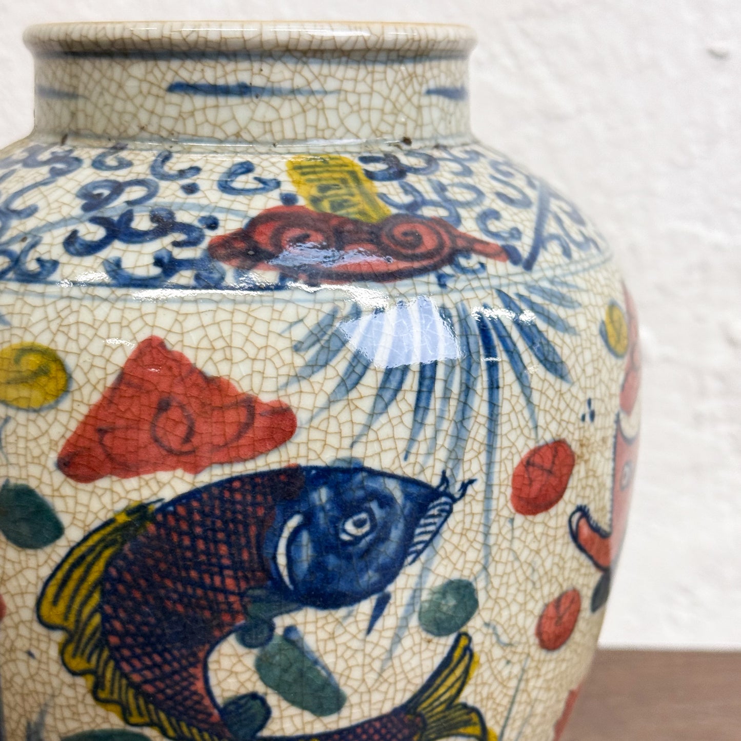Multi Fish Porcelain Vase