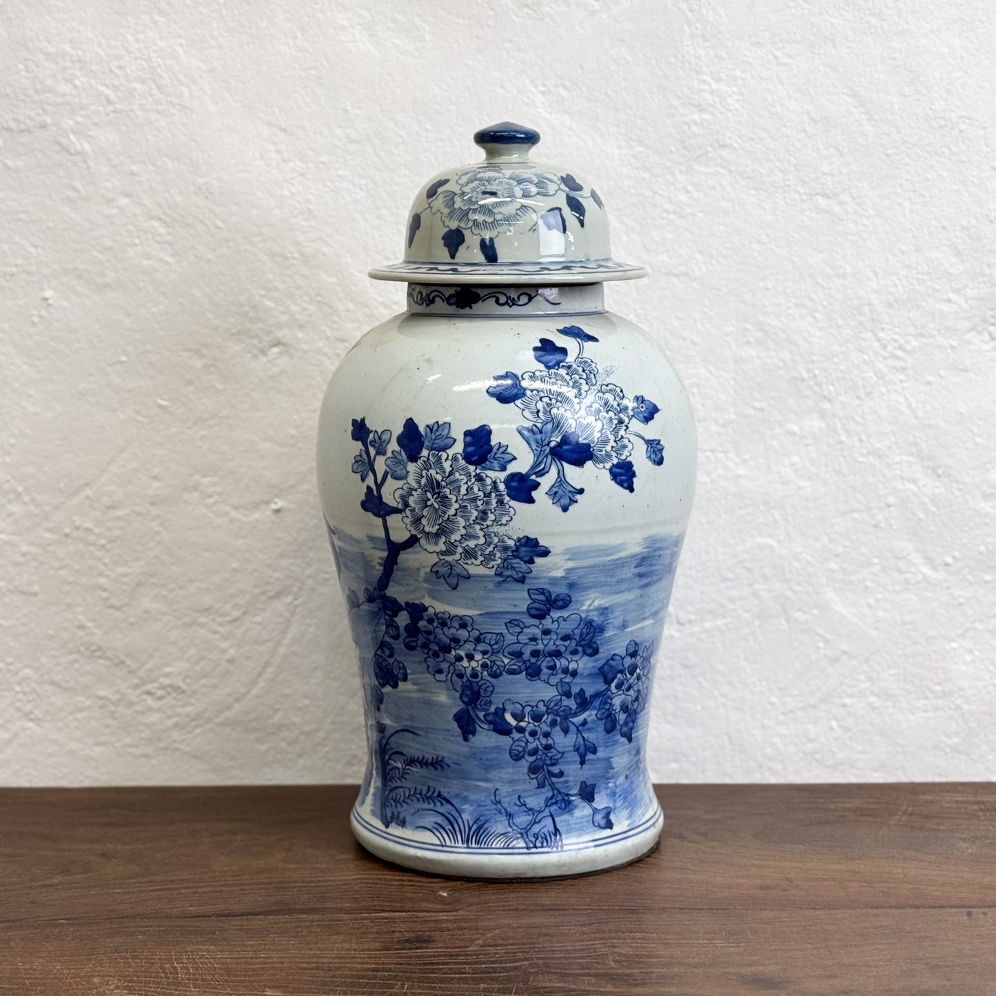 Peony Porcelain Temple Jar