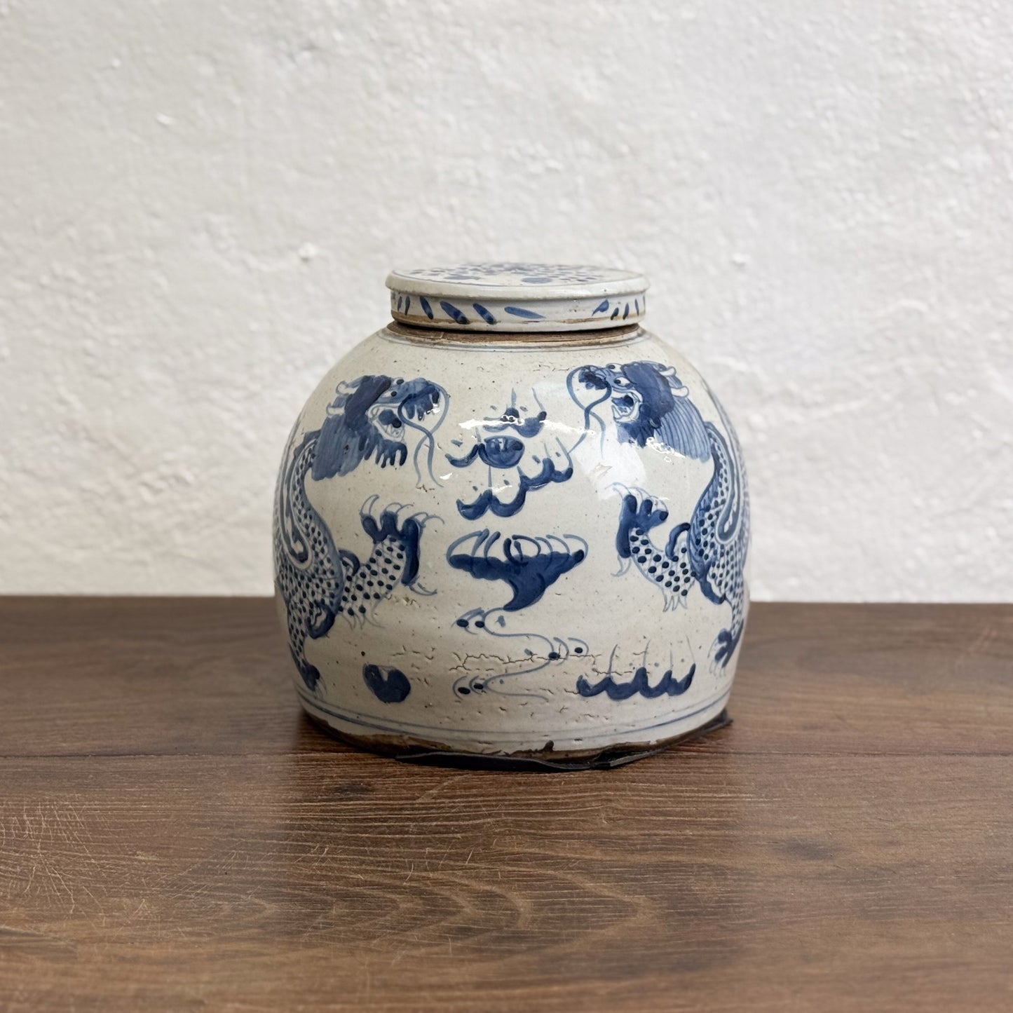 Dragon Squat Porcelain Ginger Jar