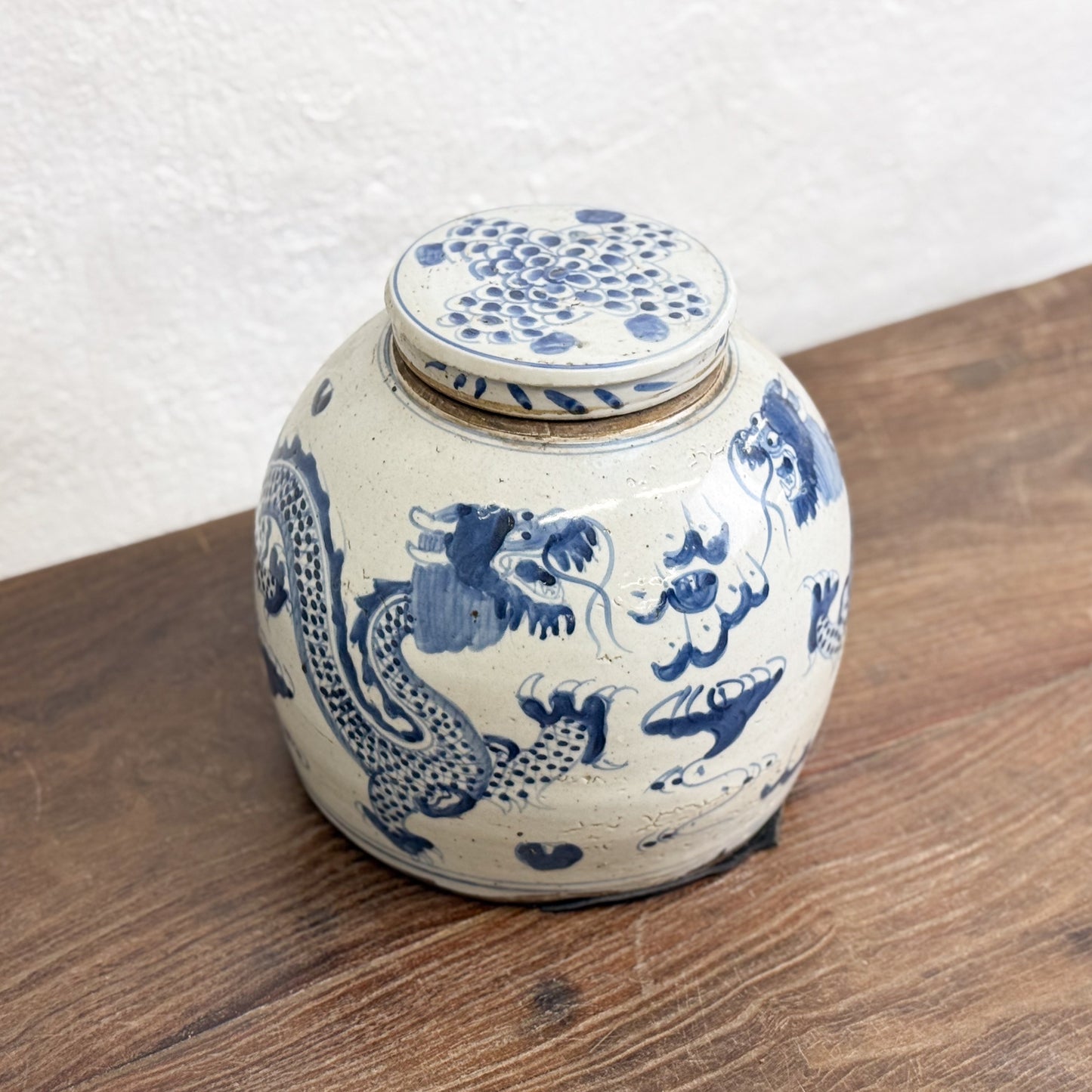 Dragon Squat Porcelain Ginger Jar