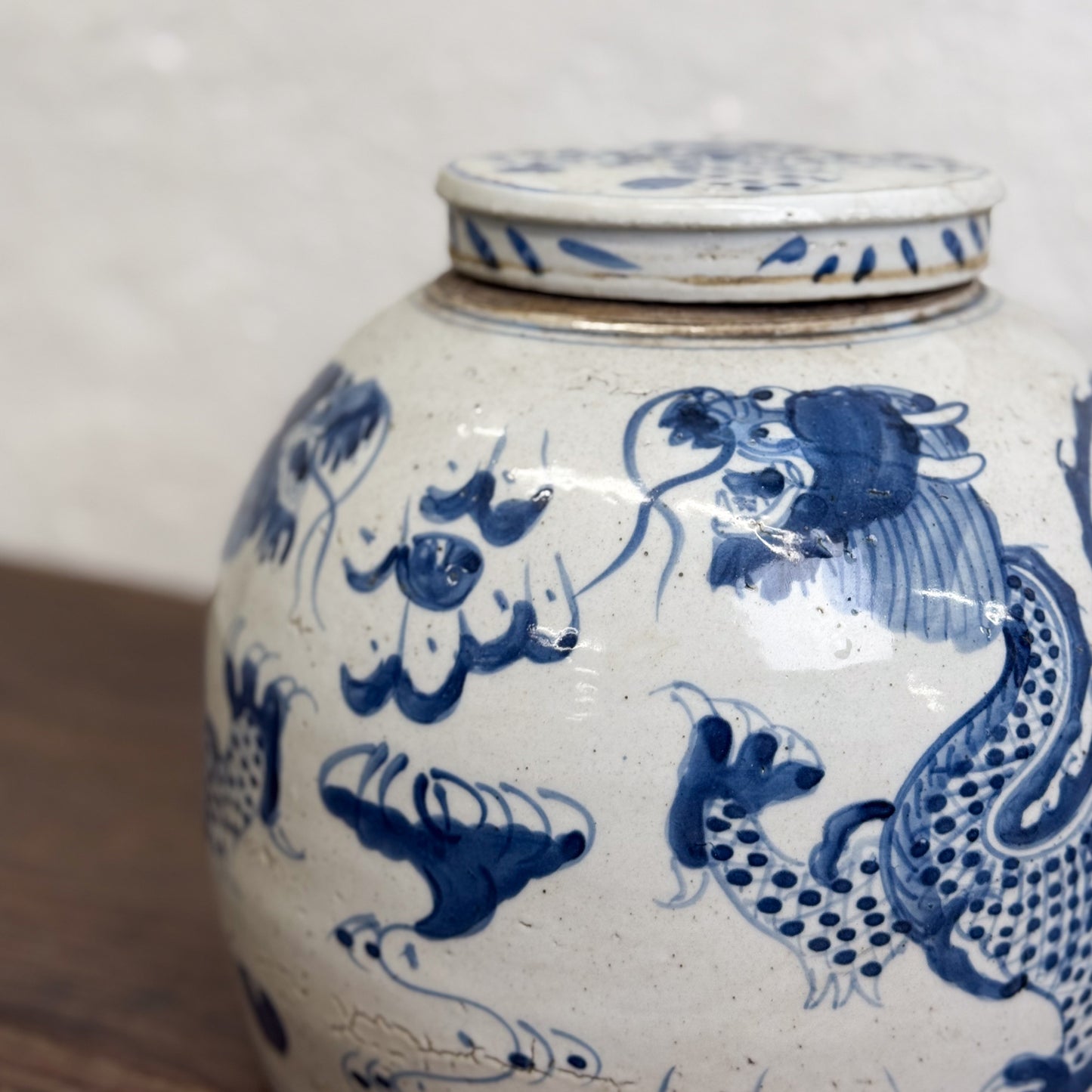 Dragon Squat Porcelain Ginger Jar