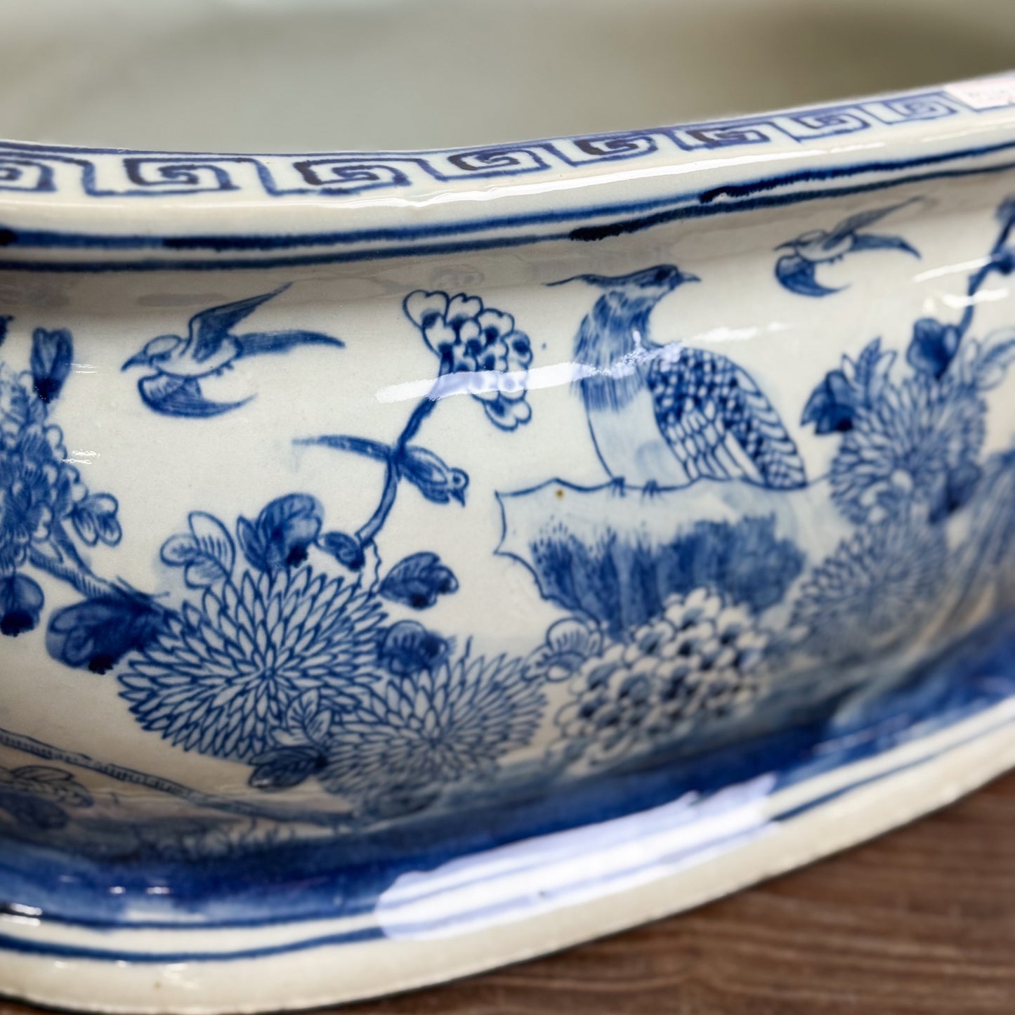 Bird & Chrysanthemum Porcelain Baby Bath