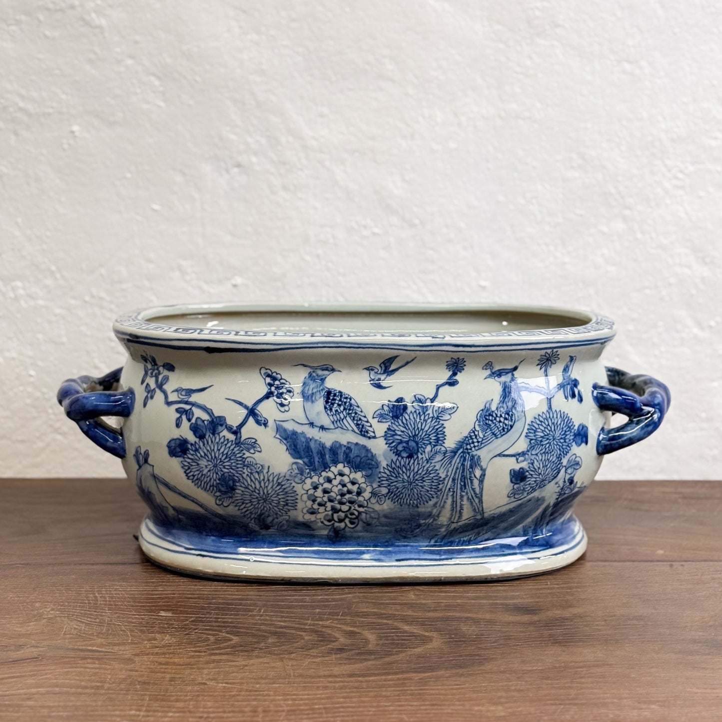 Bird & Chrysanthemum Porcelain Baby Bath
